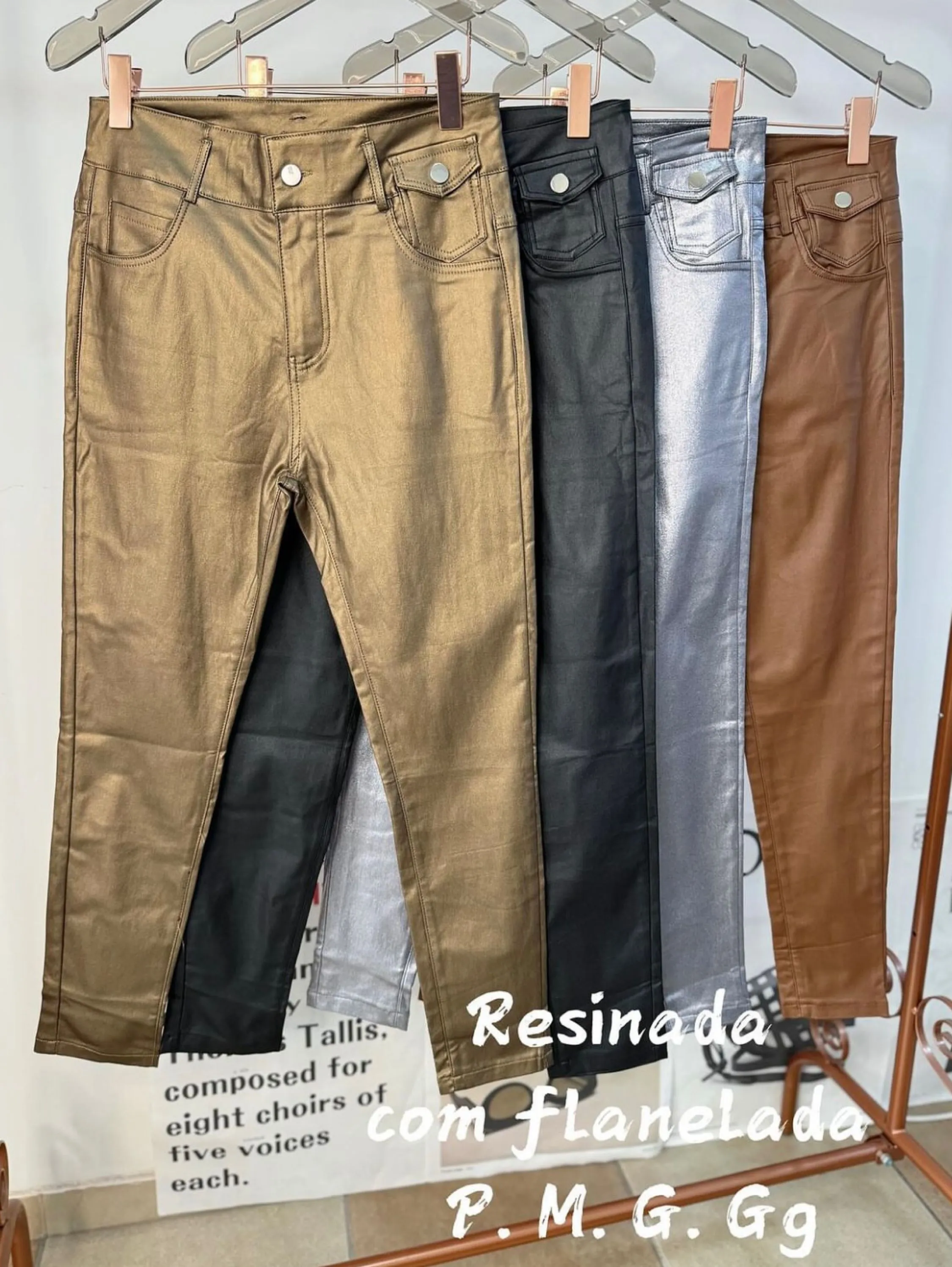 Calça resinada importar Isabella moda