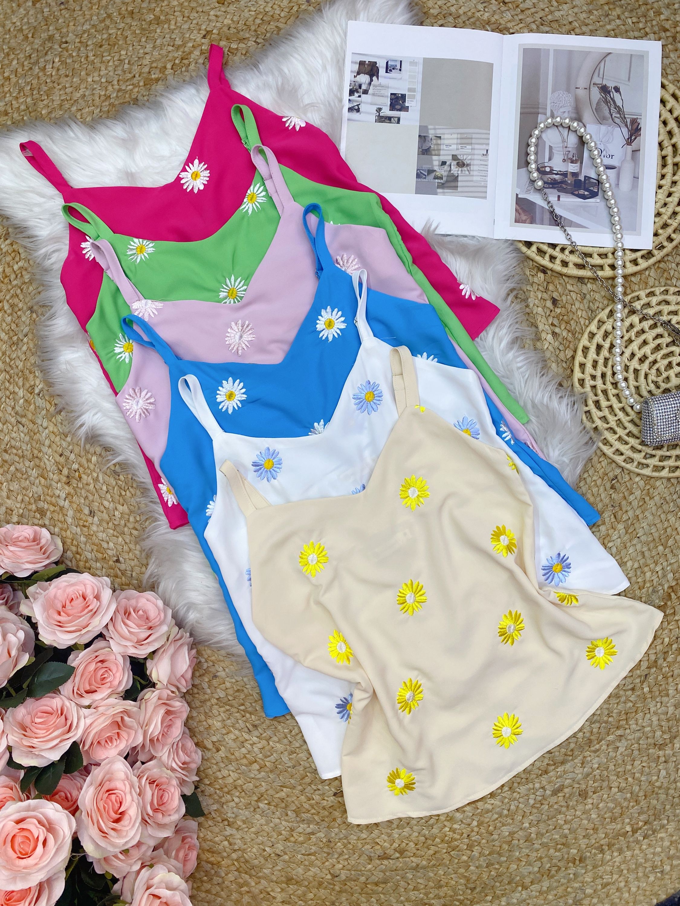 Regata crepe com bordado Isabella moda