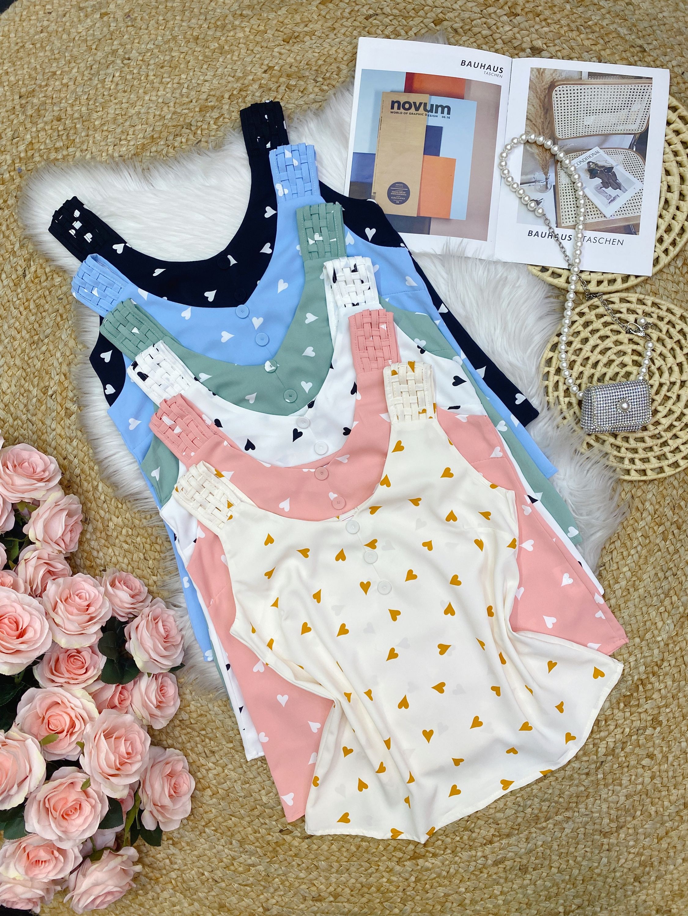 Regata crepe coração Isabella moda