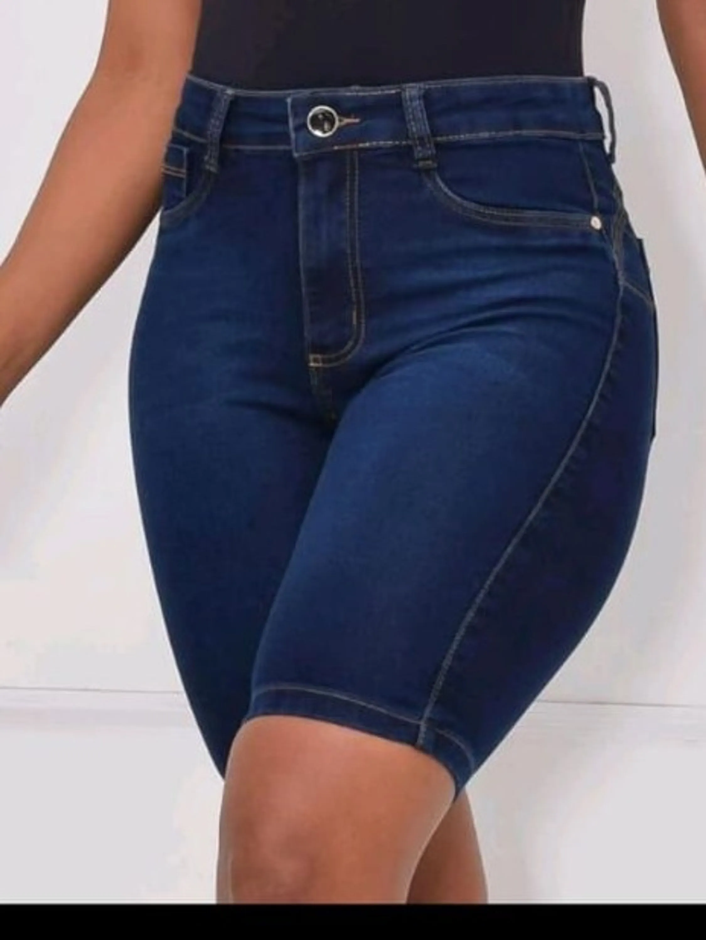 Bermuda jeans Feminina siclista