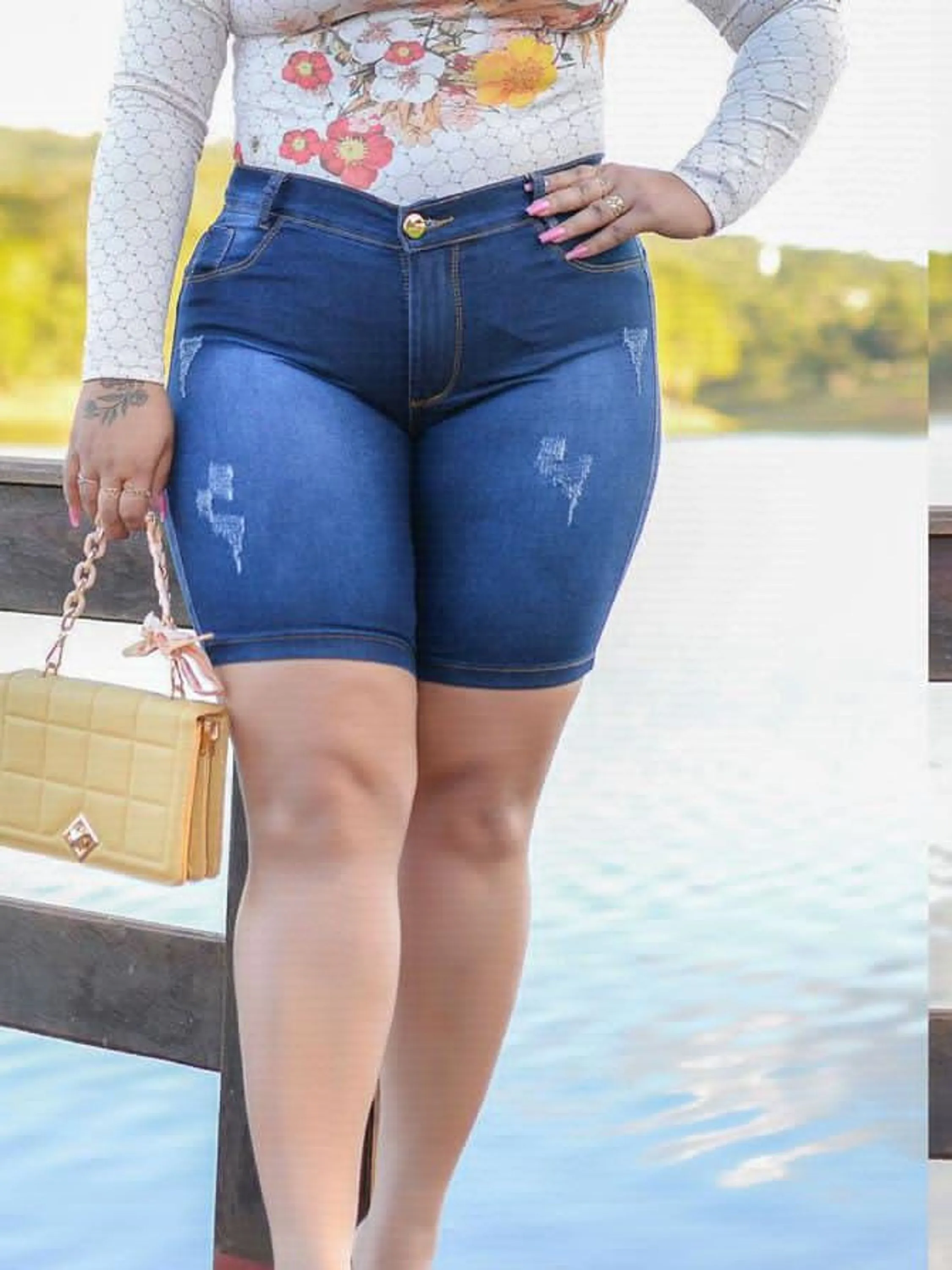 Bermuda jeans plus size