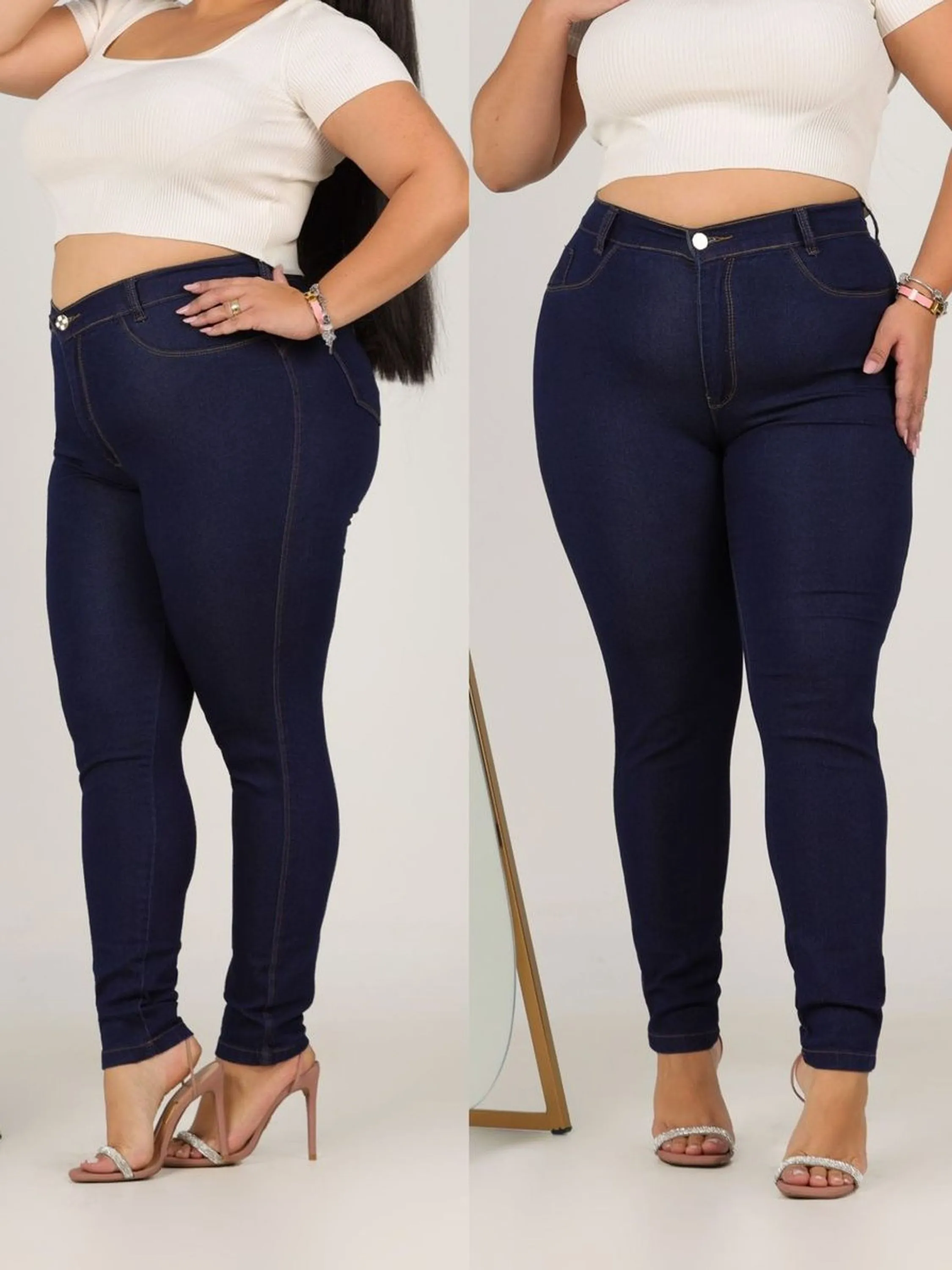 Calça jeans Plus feminina