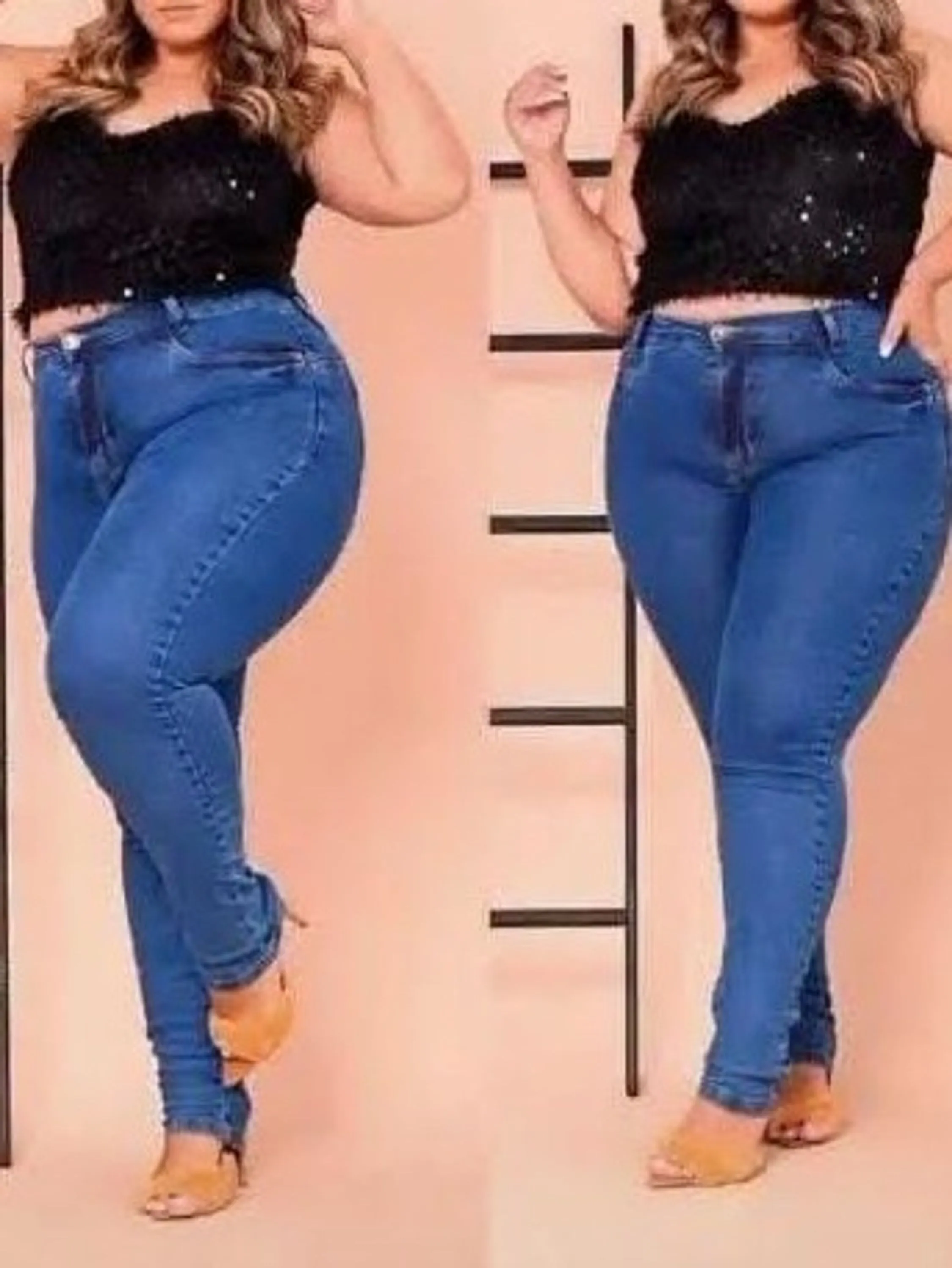 Calça jeans  plus size feminina