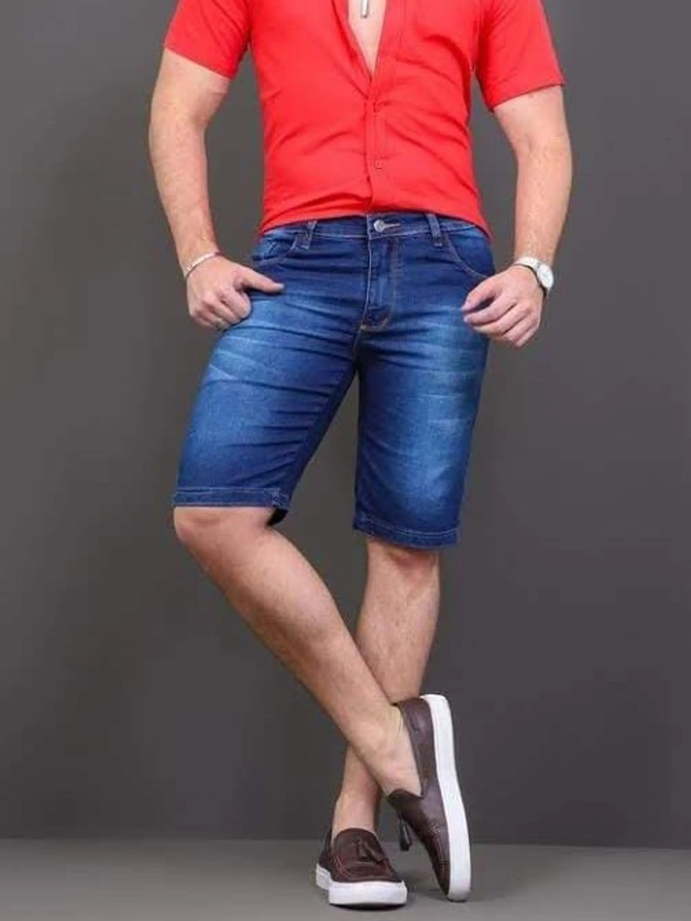 Bermuda jeans masculina