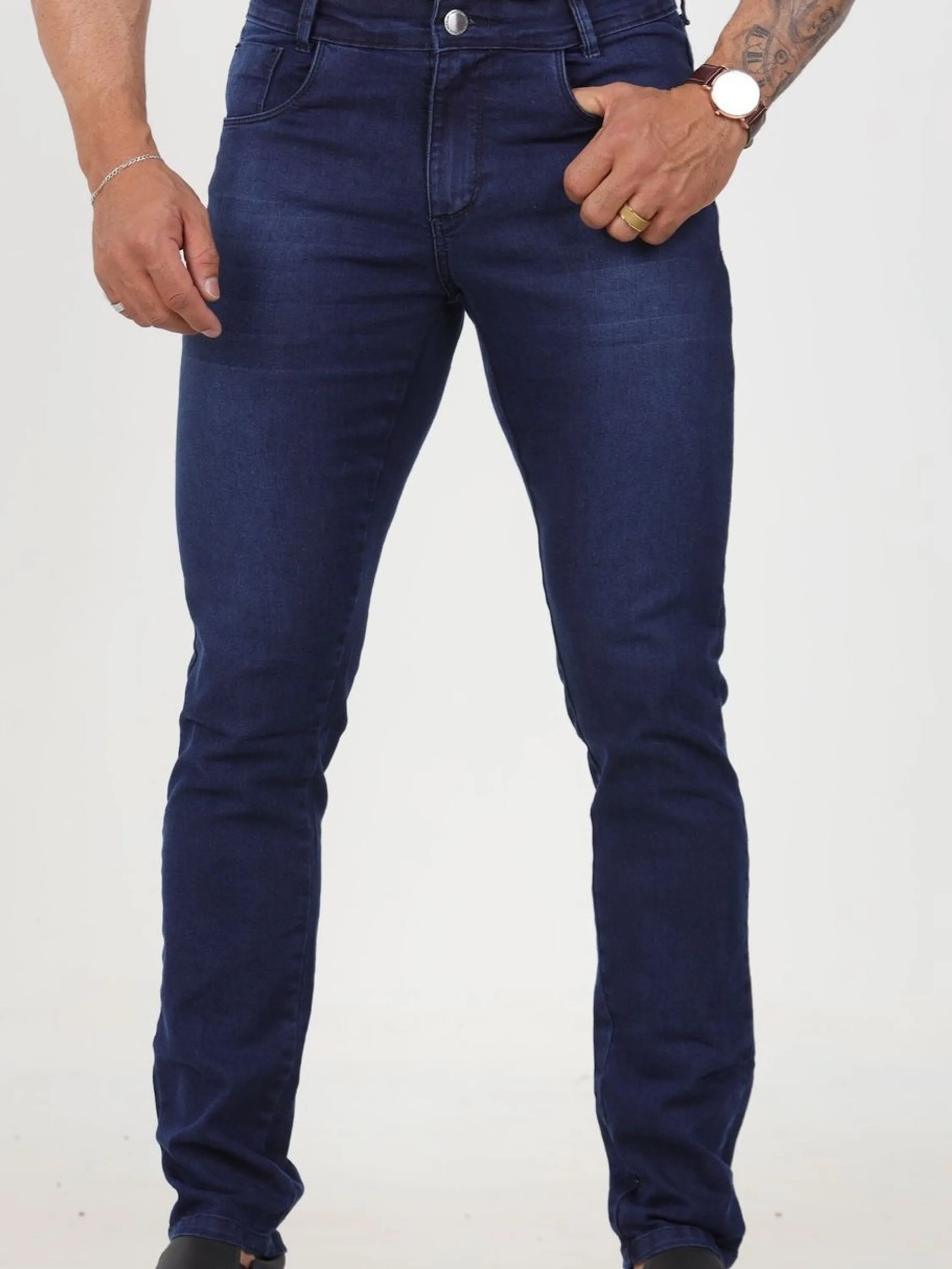 Calça jeans masculina reta