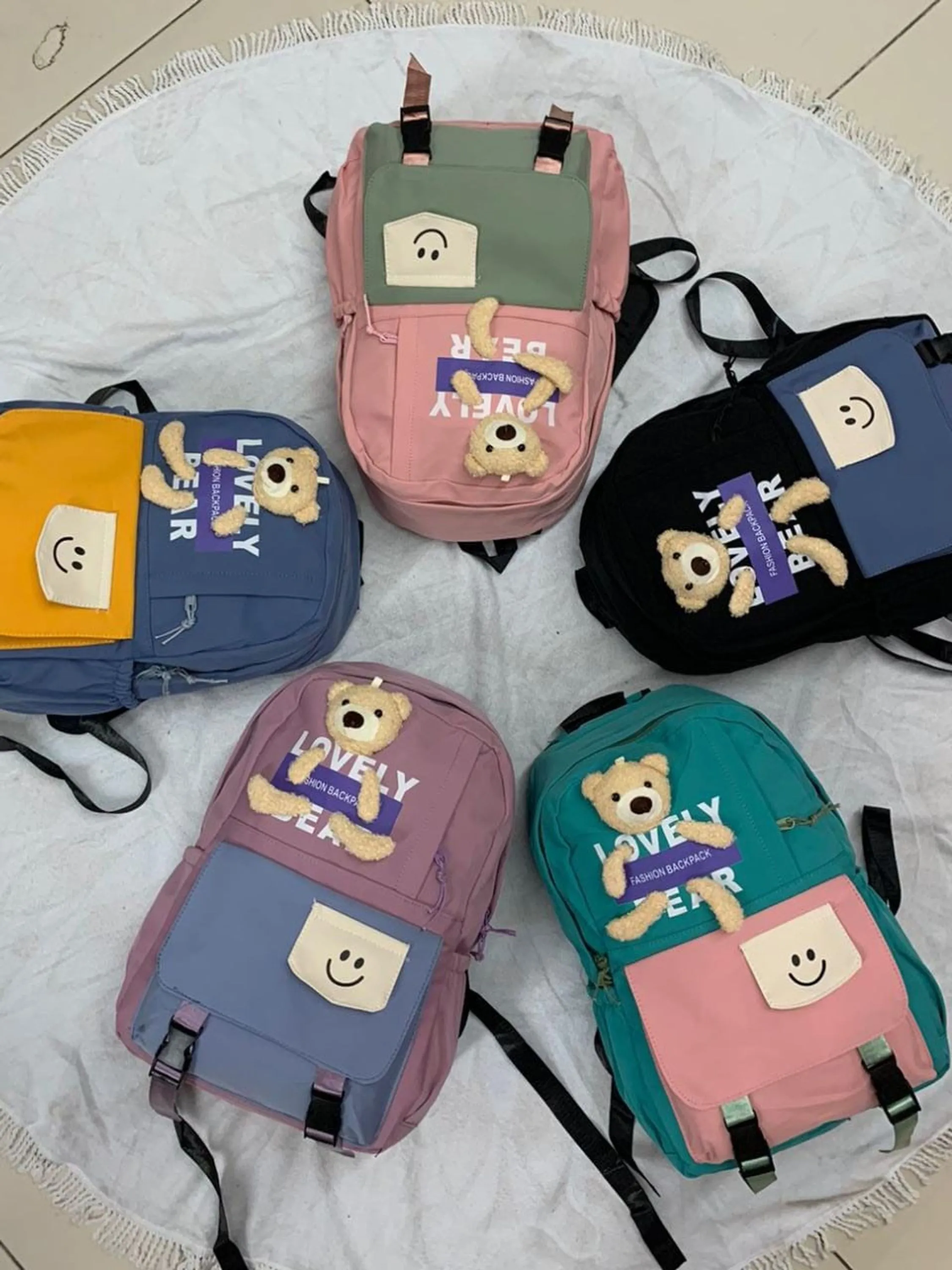 FF06 PACOTE COM 12 PEÇAS DE MOCHILAS UNISSEX/INFANTIL URSO