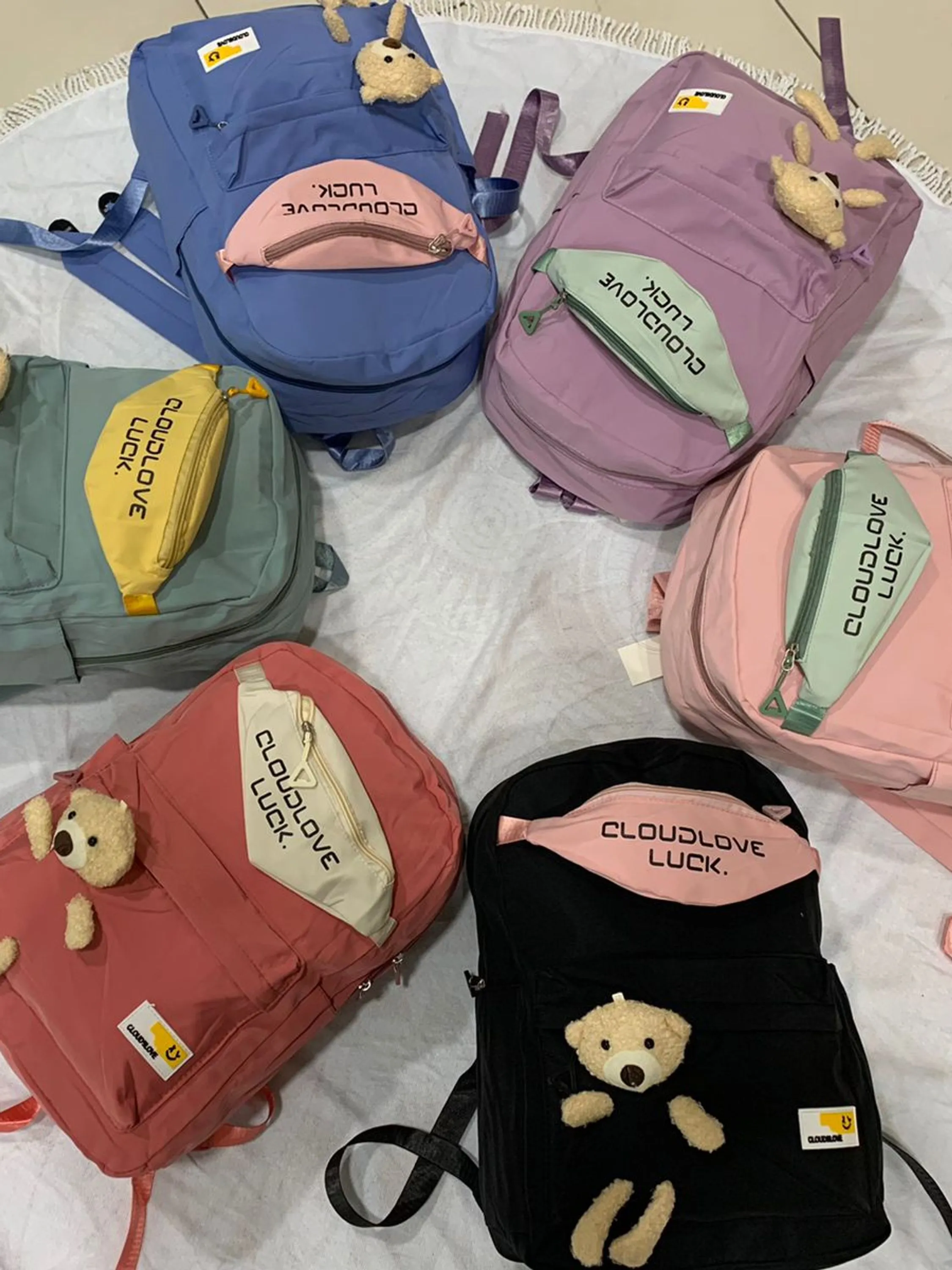 FF40 PACOTE COM 12 PEÇAS DE MOCHILAS FEMININAS/ADULTO/INFANTIL