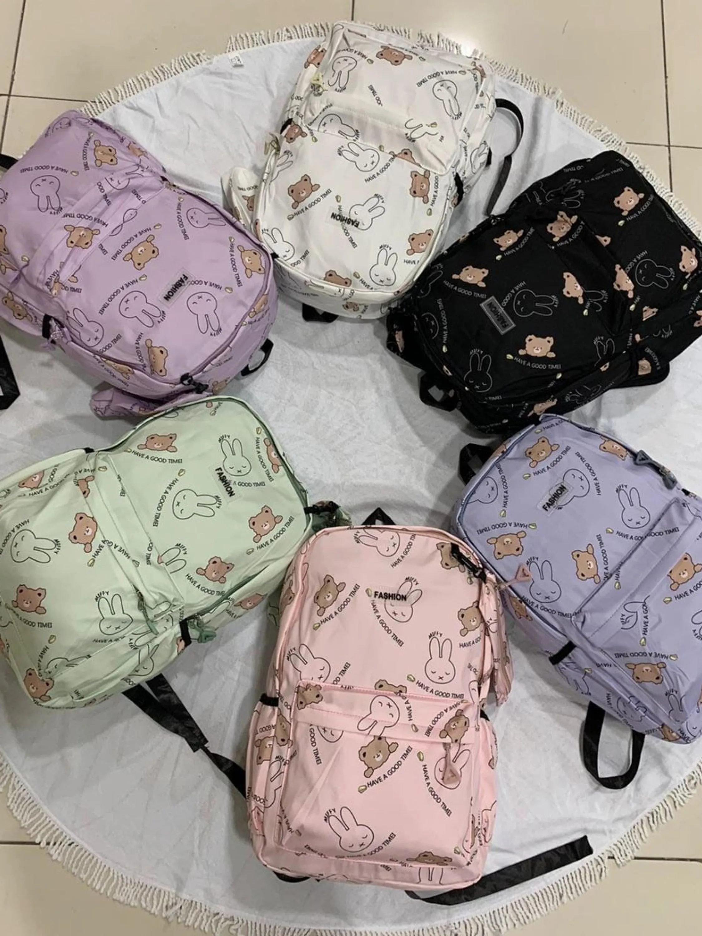 FF17 PACOTE COM 12 PEÇAS DE MOCHILAS FEMININAS/ADULTO/INFANTIL ESTAMPADAS ACOMPANHA ESTOJO