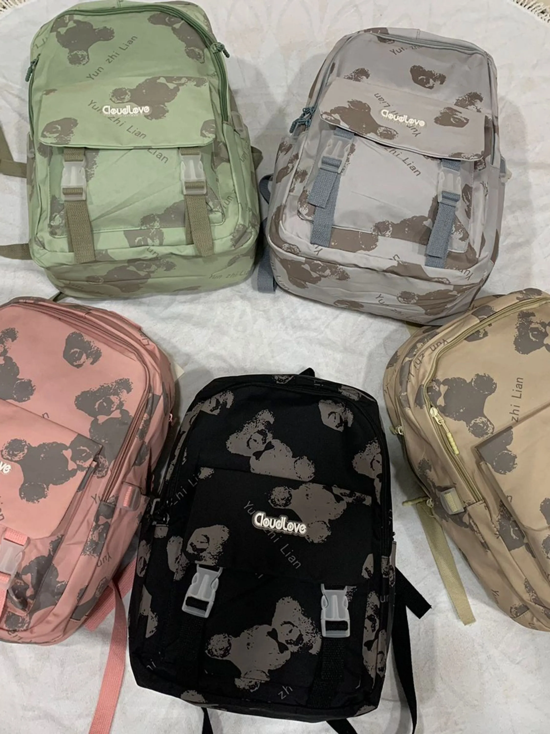 FF33 PACOTE COM 12 PEÇAS DE MOCHILAS ESTAMPADAS FEMININAS/ADULTO/INFANTIL