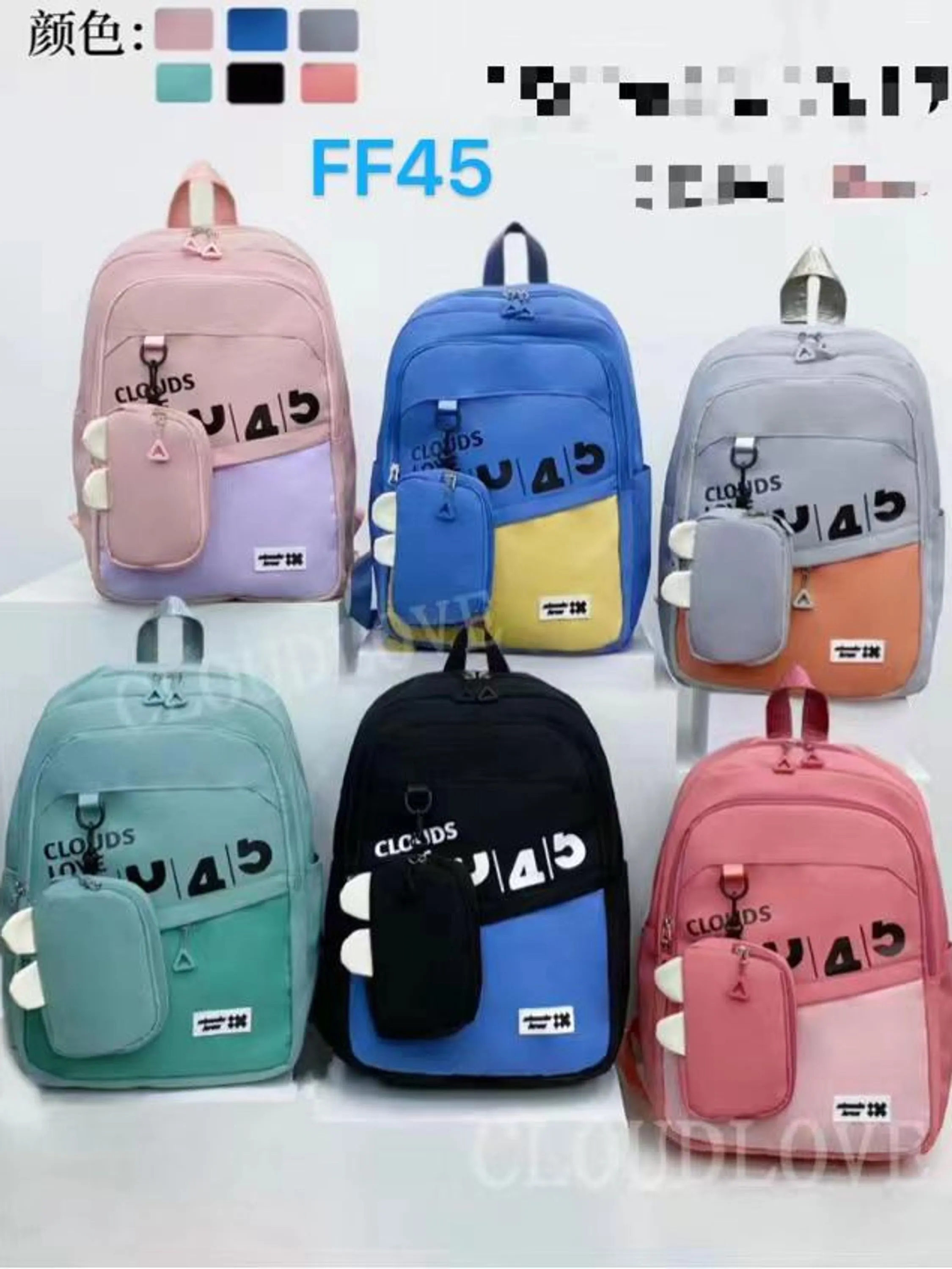 FF45 PACOTE COM 12 PEÇAS DE MOCHILAS UNISSEX/ADULTO/INFANTIL COM ESTOJO