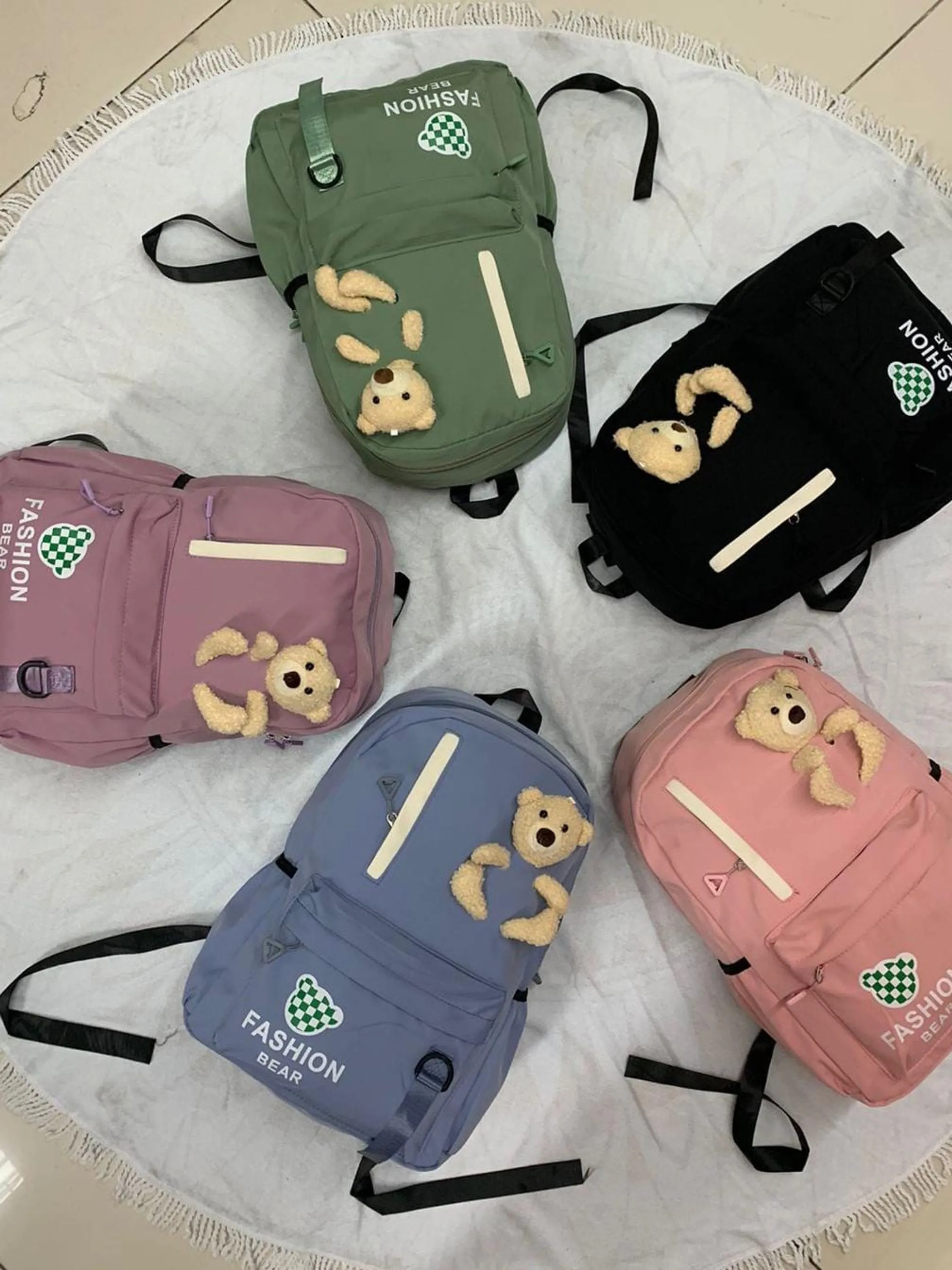 FF07 PACOTE COM 12 PEÇAS DE MOCHILA UNISSEX ADULTO/INFANTIL URSO