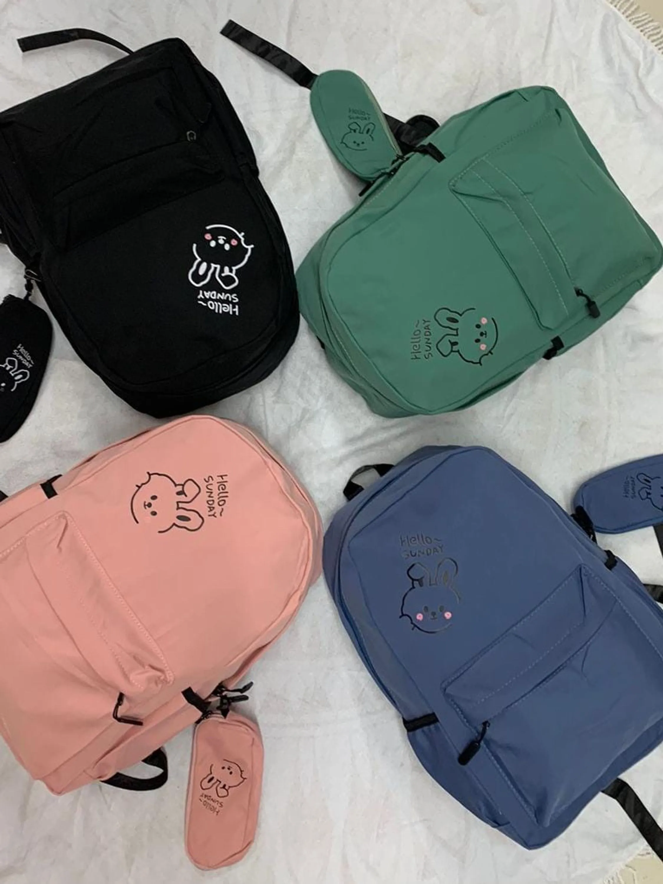 FF31 PACOTE COM 12 PEÇAS DE MOCHILAS BÁSICAS FEMININAS/ADULTO/INFANTIL COM ESTOJO