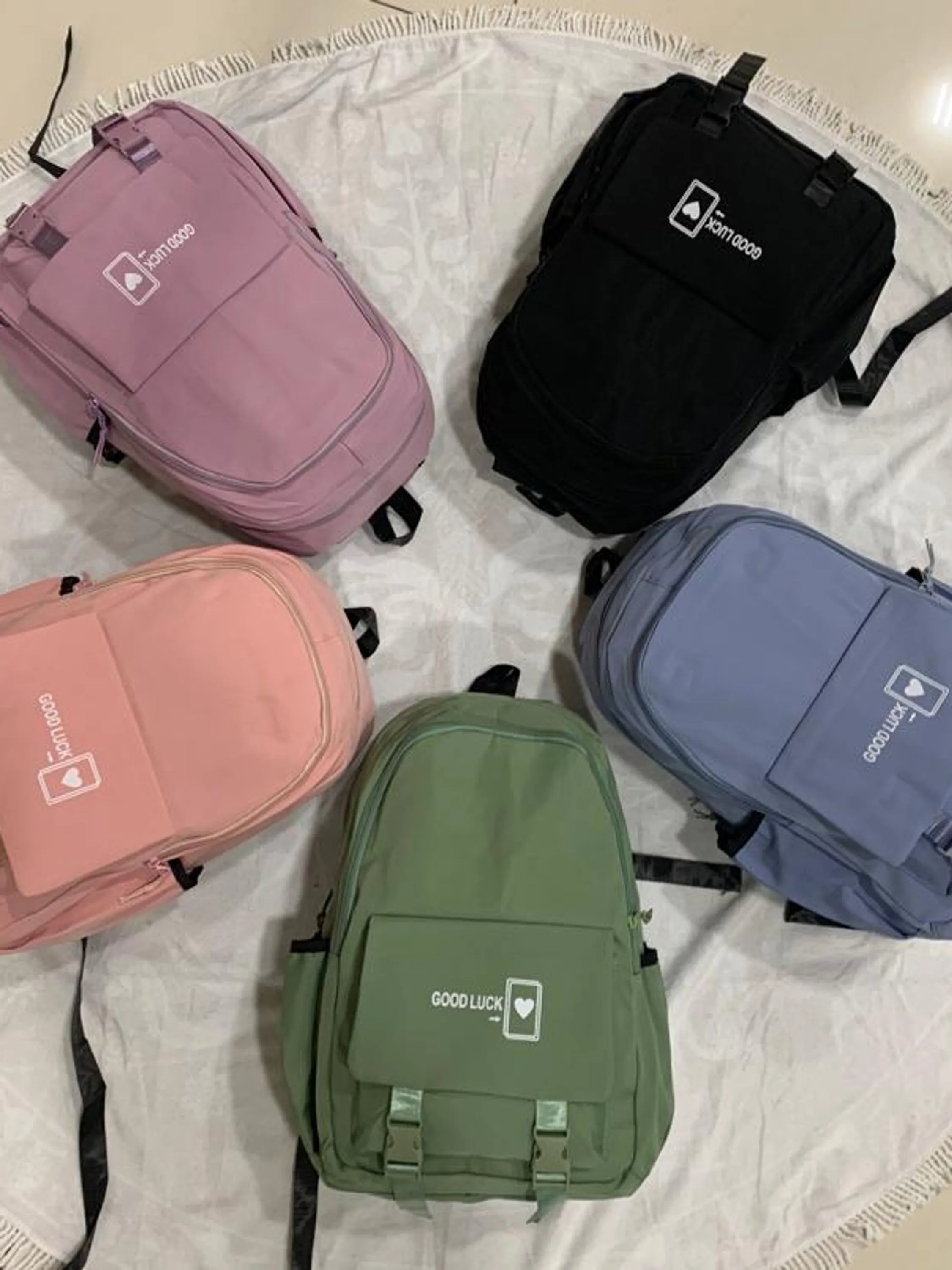 FF25 PACOTE COM 12 PEÇAS DE MOCHILAS BÁSICAS UNISSEX/ADULTO/INFANTIL