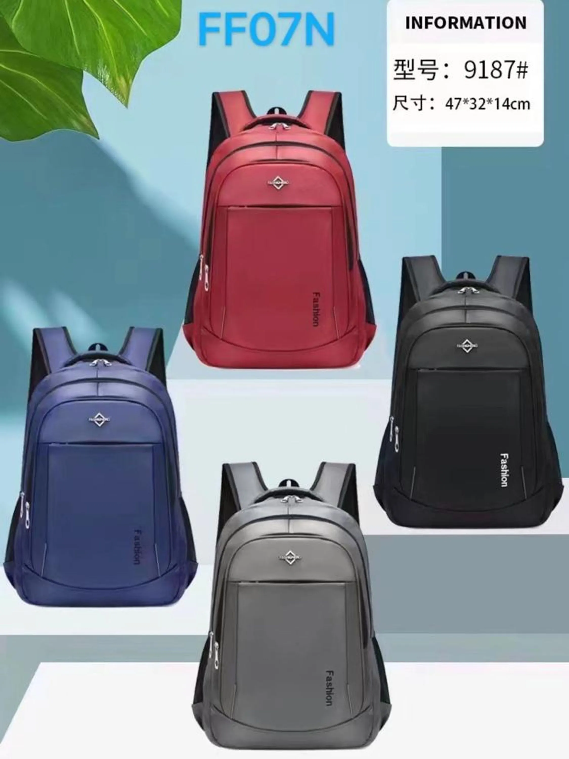 FF07N PACOTE COM 12 PEÇAS DE MOCHILAS MASCULINAS