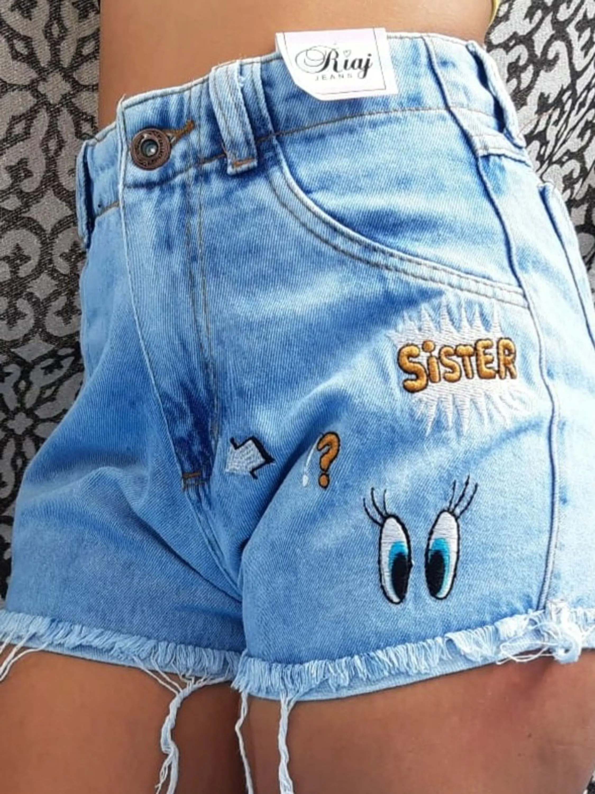 Shorts jeans com lycra