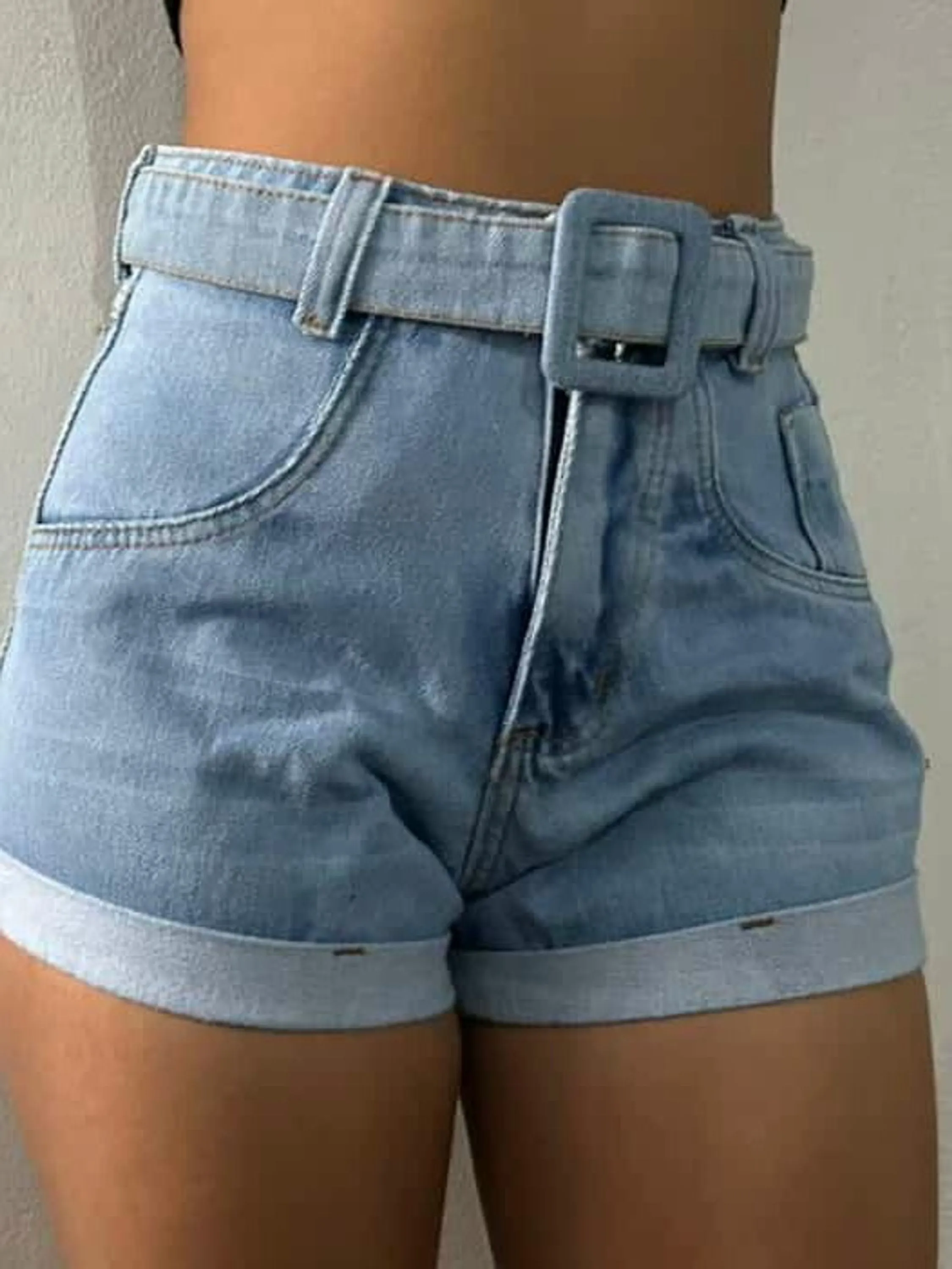 Short sem lycra com cinto