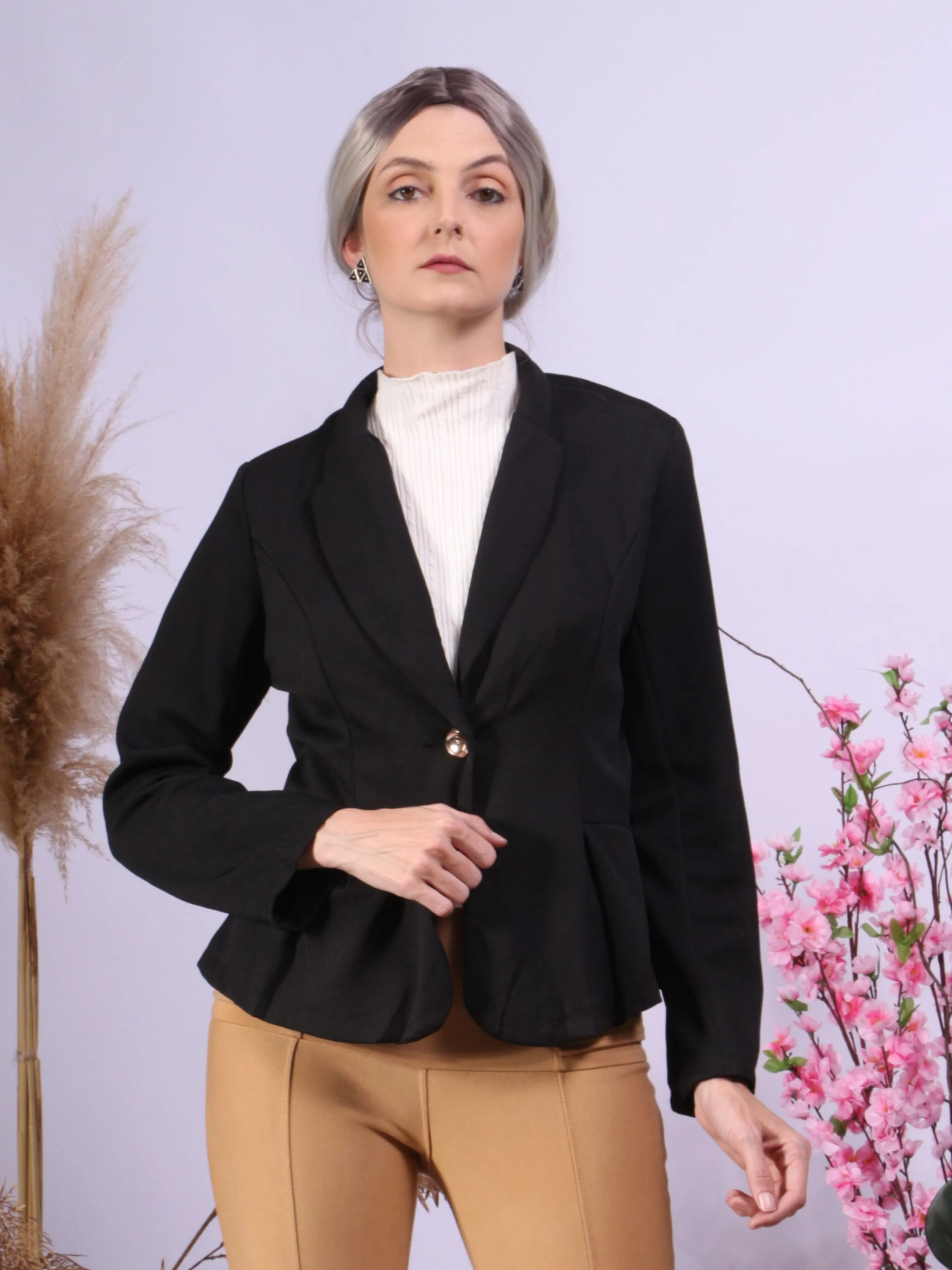 blazer  feminino social manga longa moda