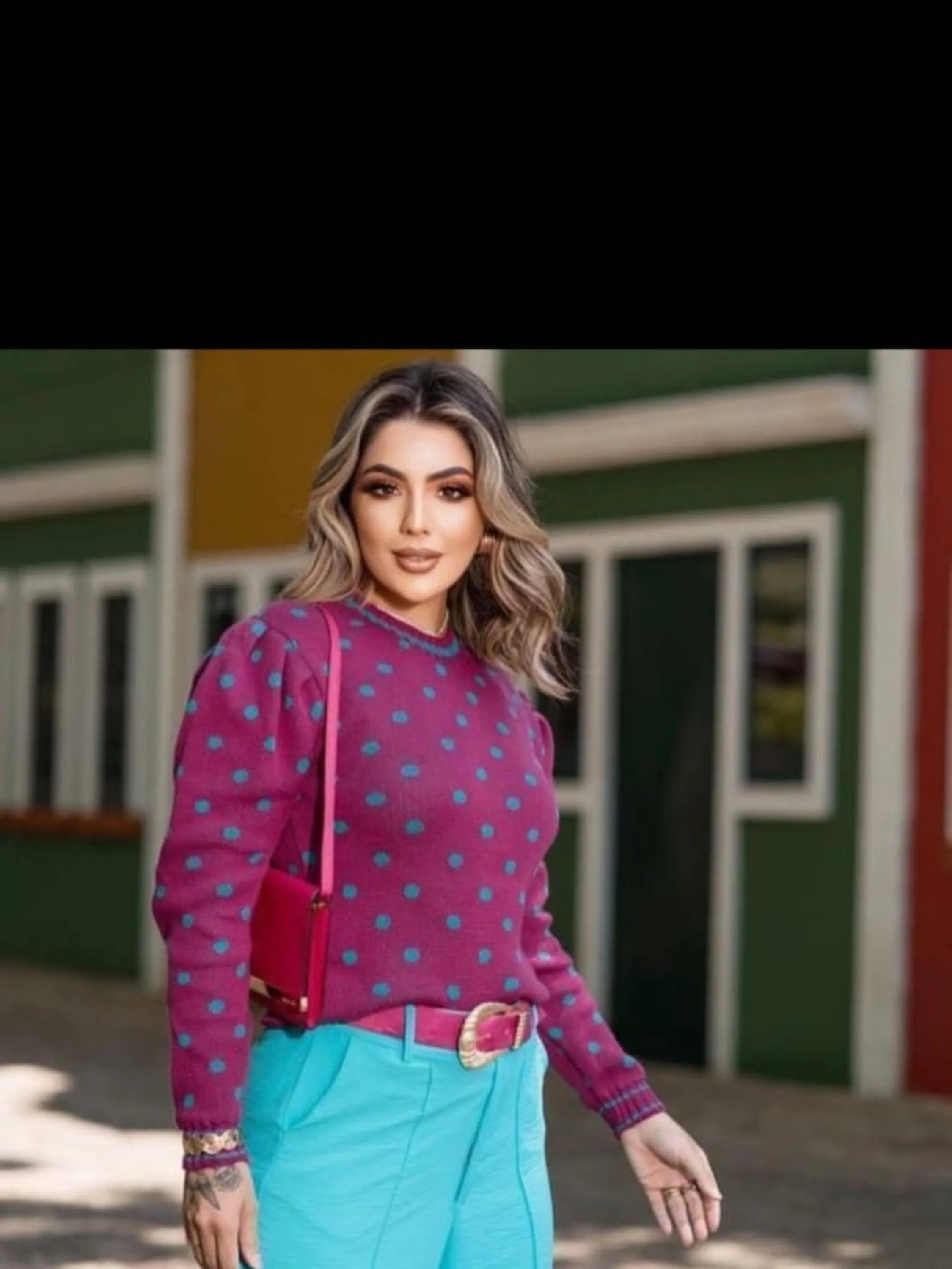 Blusa tricot poá