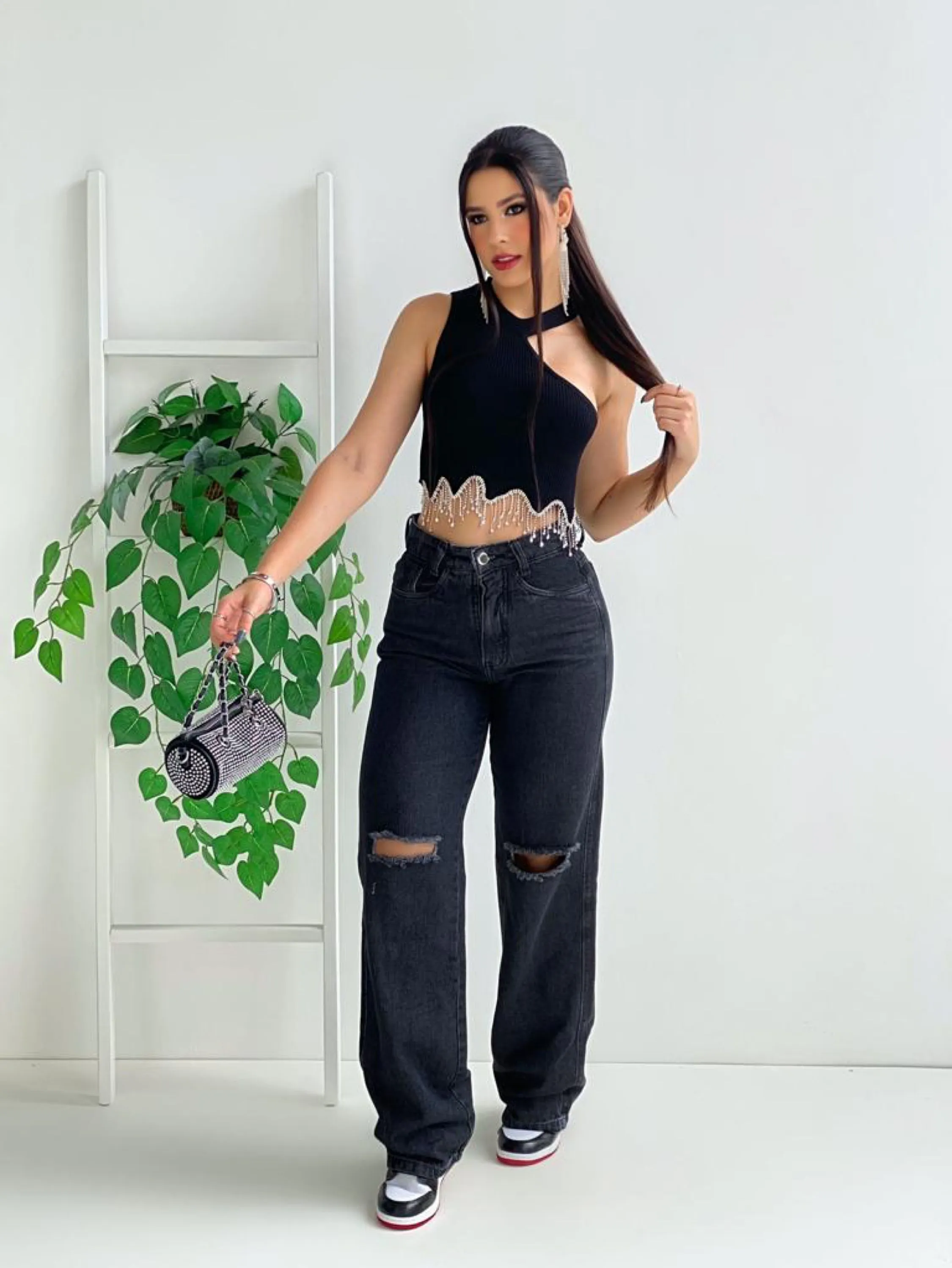 Calça jeans preta