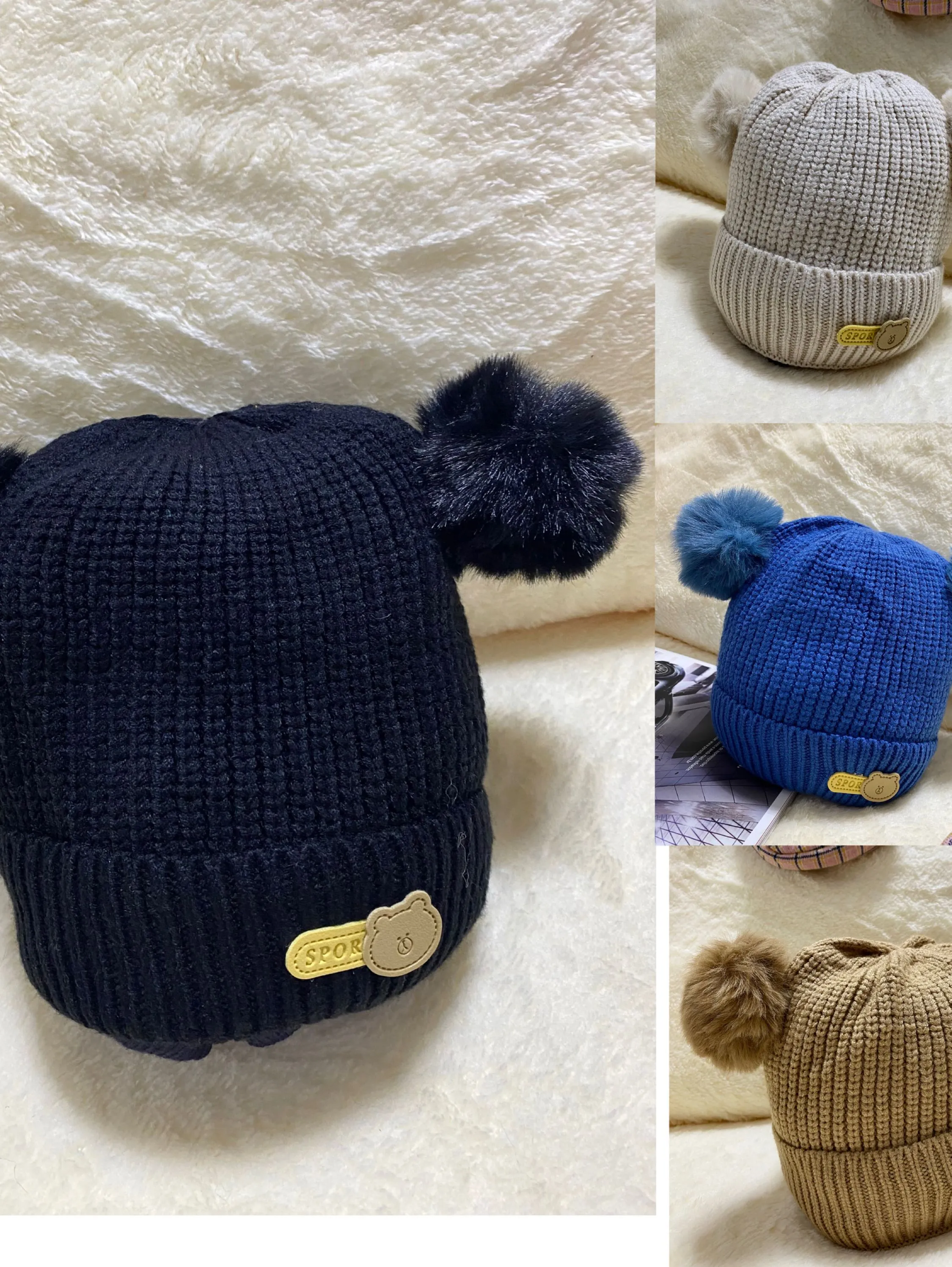 Gorro de infantil com Pom Pom inveno unisex’s