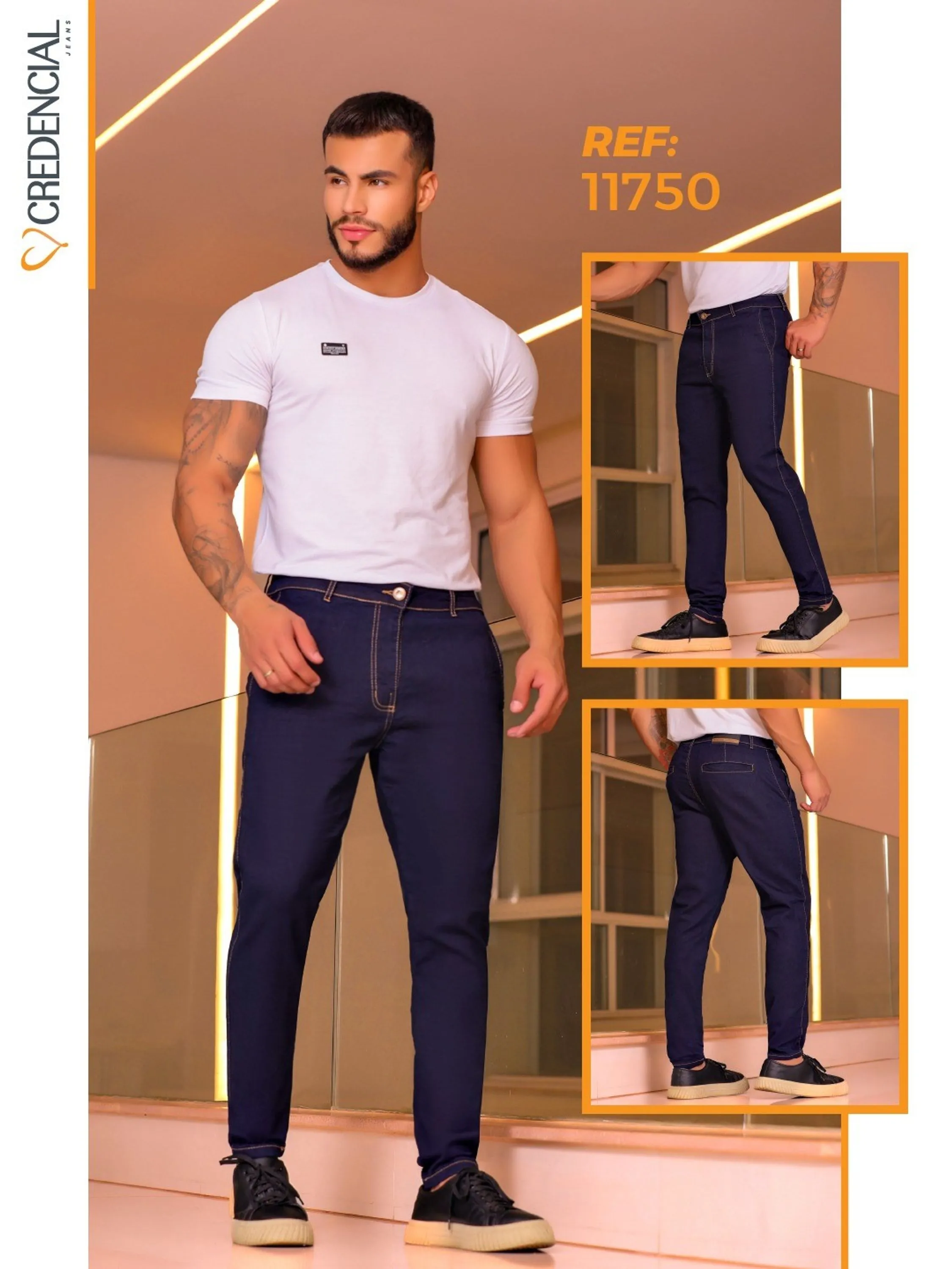 Calça Jeans Masculina Com Bolso Embutido