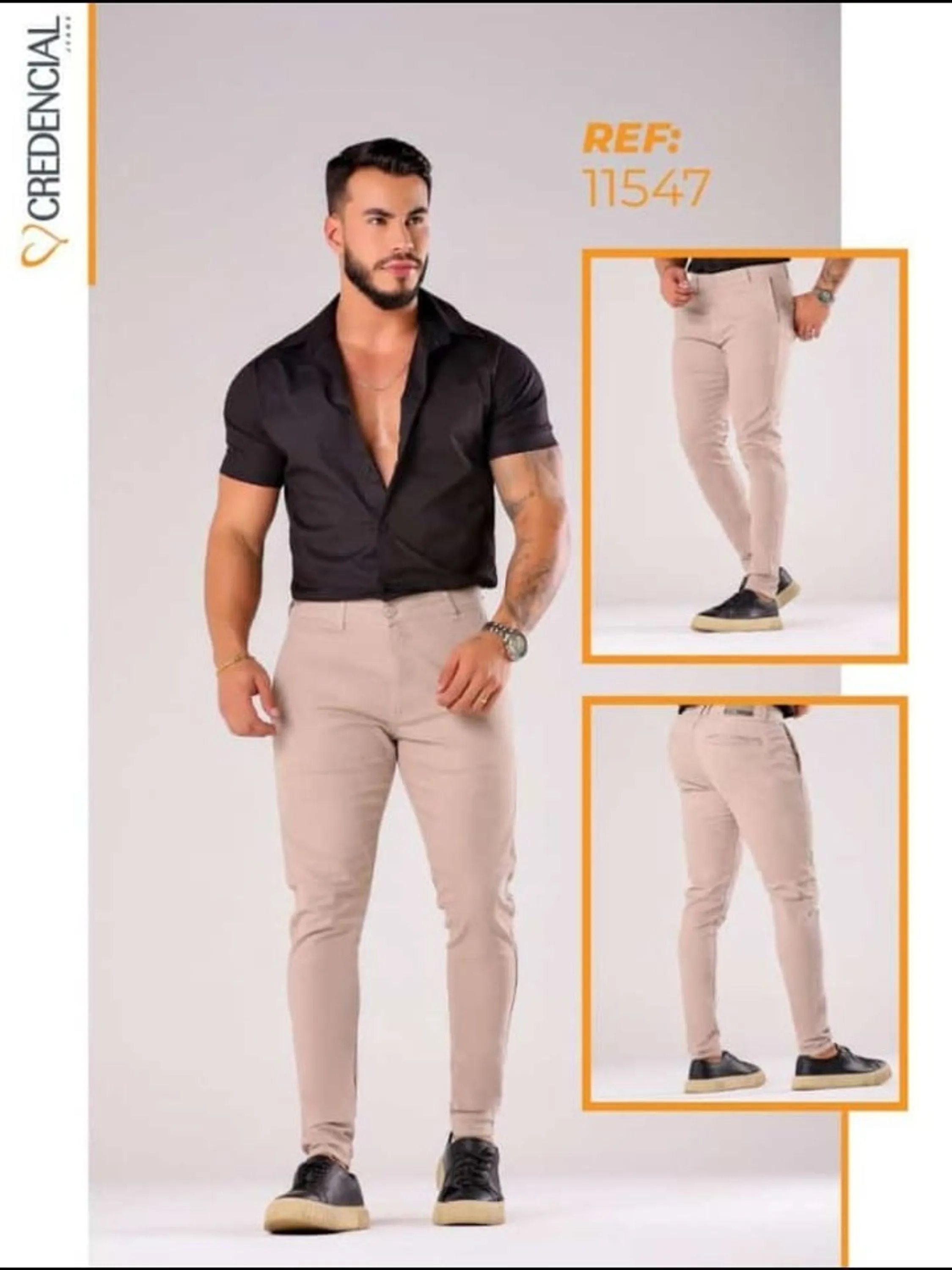 Calça Masculina Sarja com bolso faca