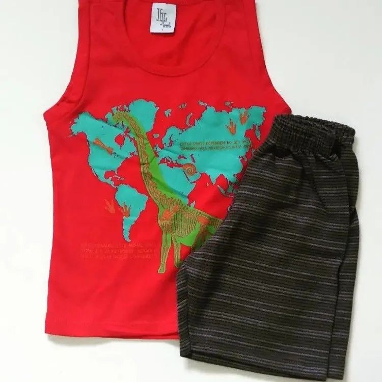 Conjunto Infantil Verão Menino Camiseta Regata