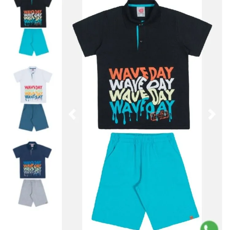 Conjunto Infantil Verão Menino com Camisa Polo