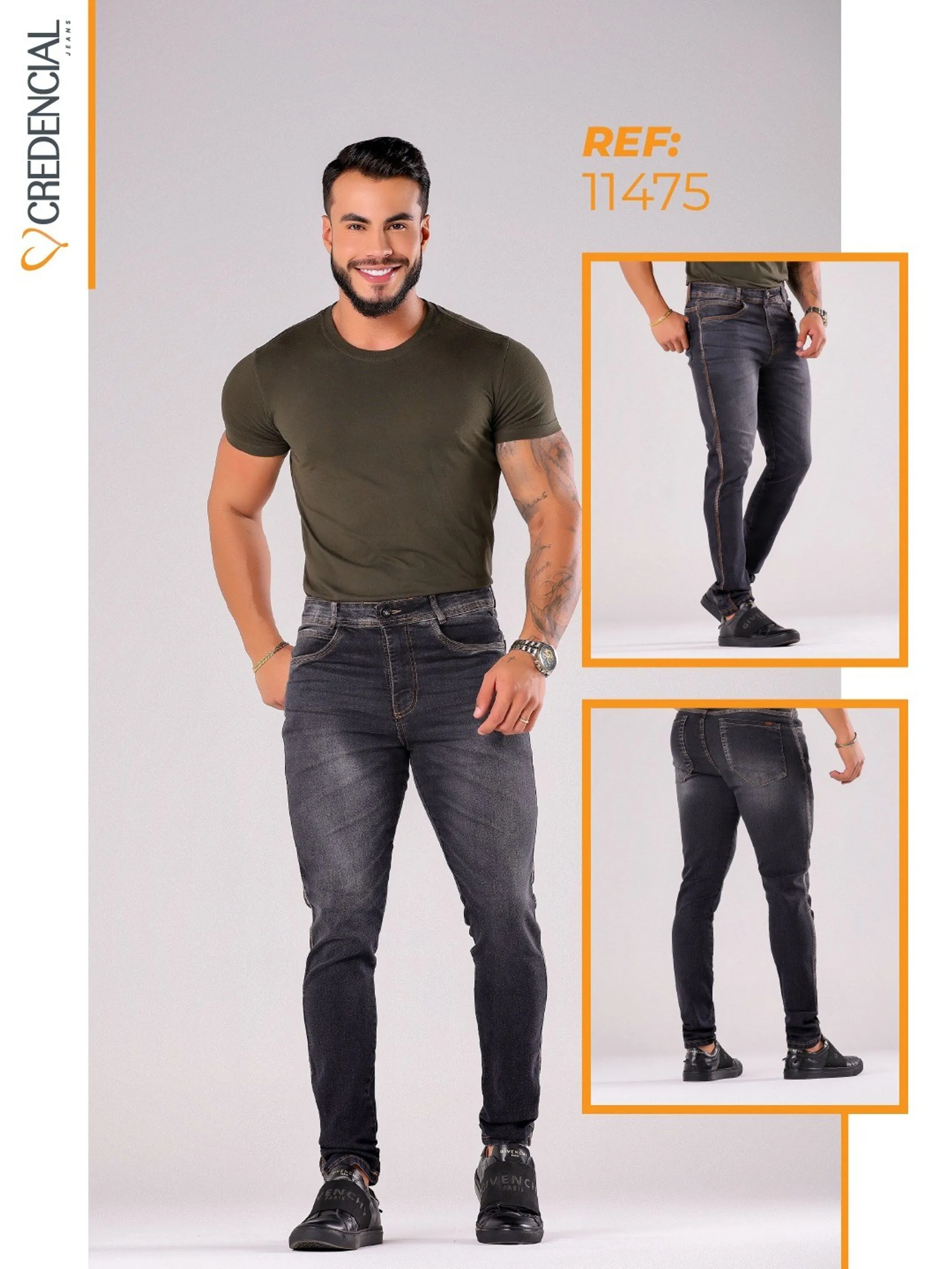 Calça Jeans Masculina Skinny Escura