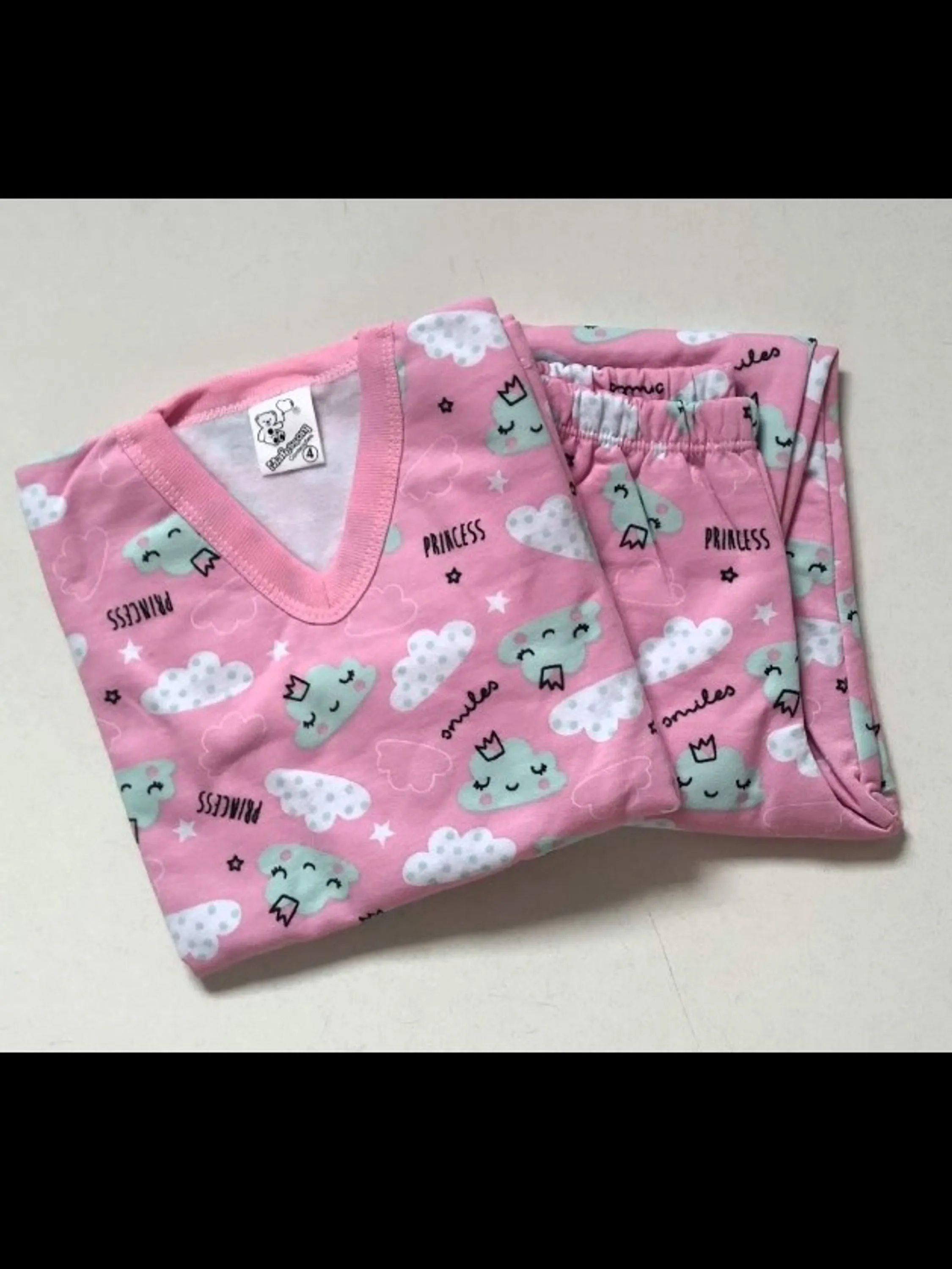 Pijama Infantil Menina Flanelado Princesa