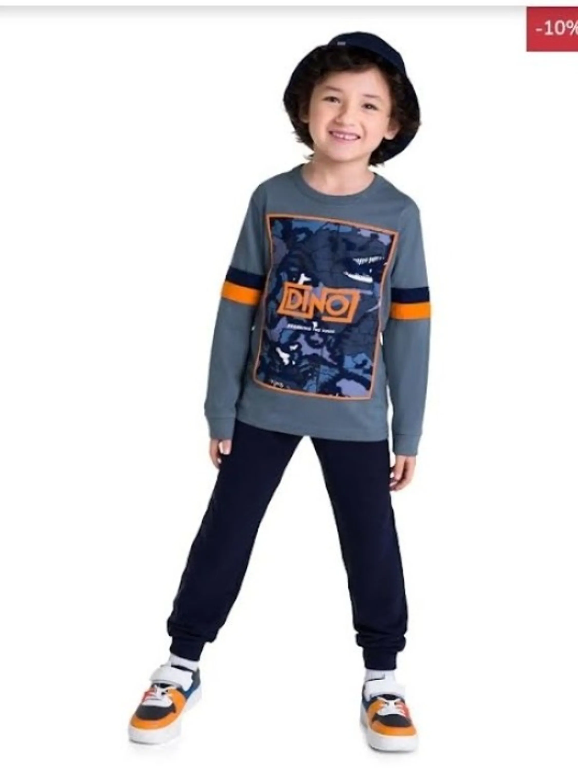 Conjunto Infantil Menino com blusa Meia Estação e calça Moletom