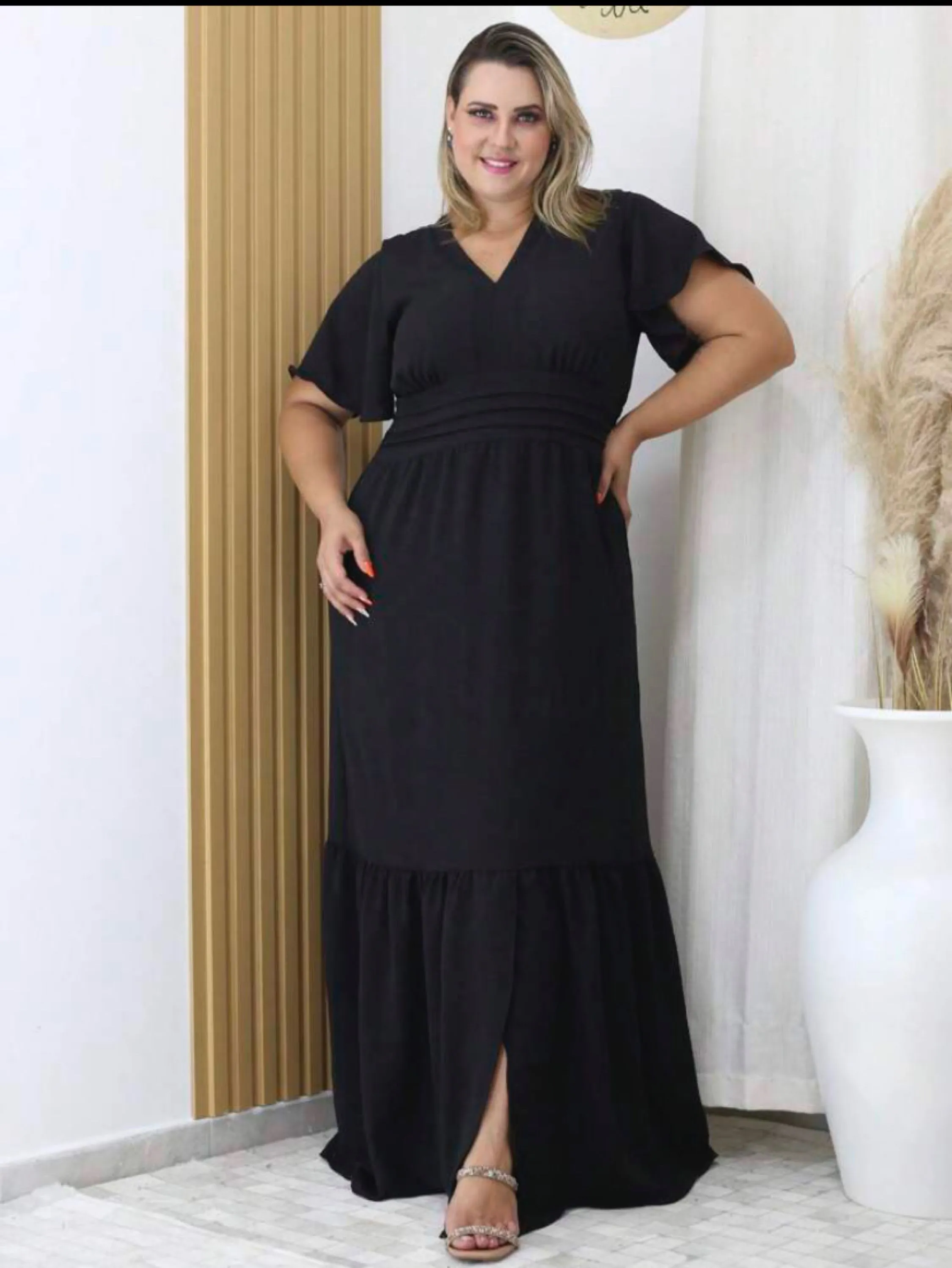 Vestido Verâo Longo Plus Size/moda Evangélica. （PL05）