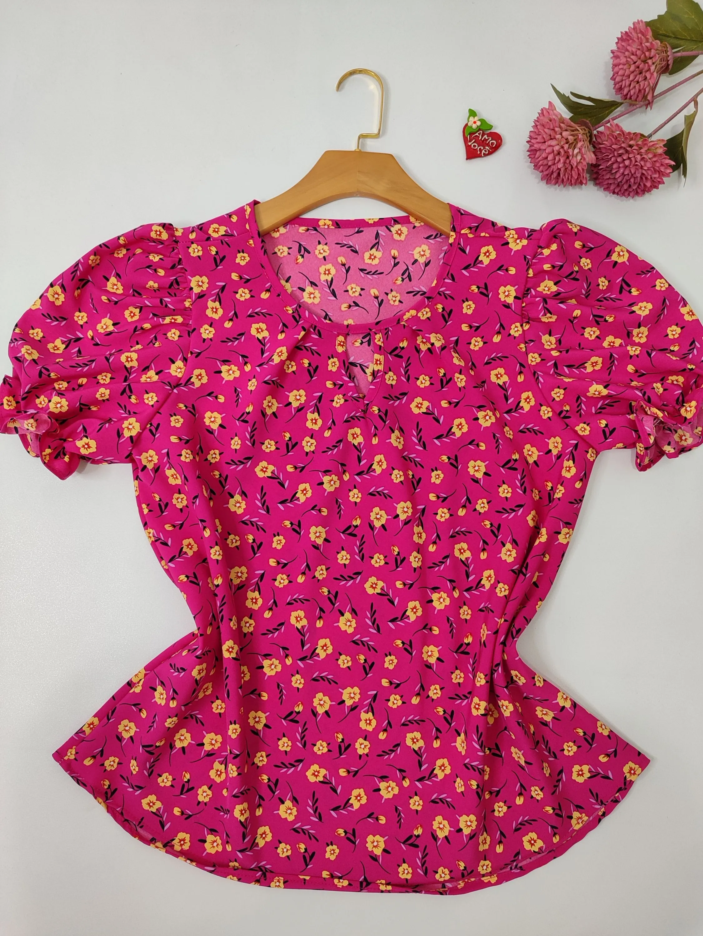 blusa estampada de crepp