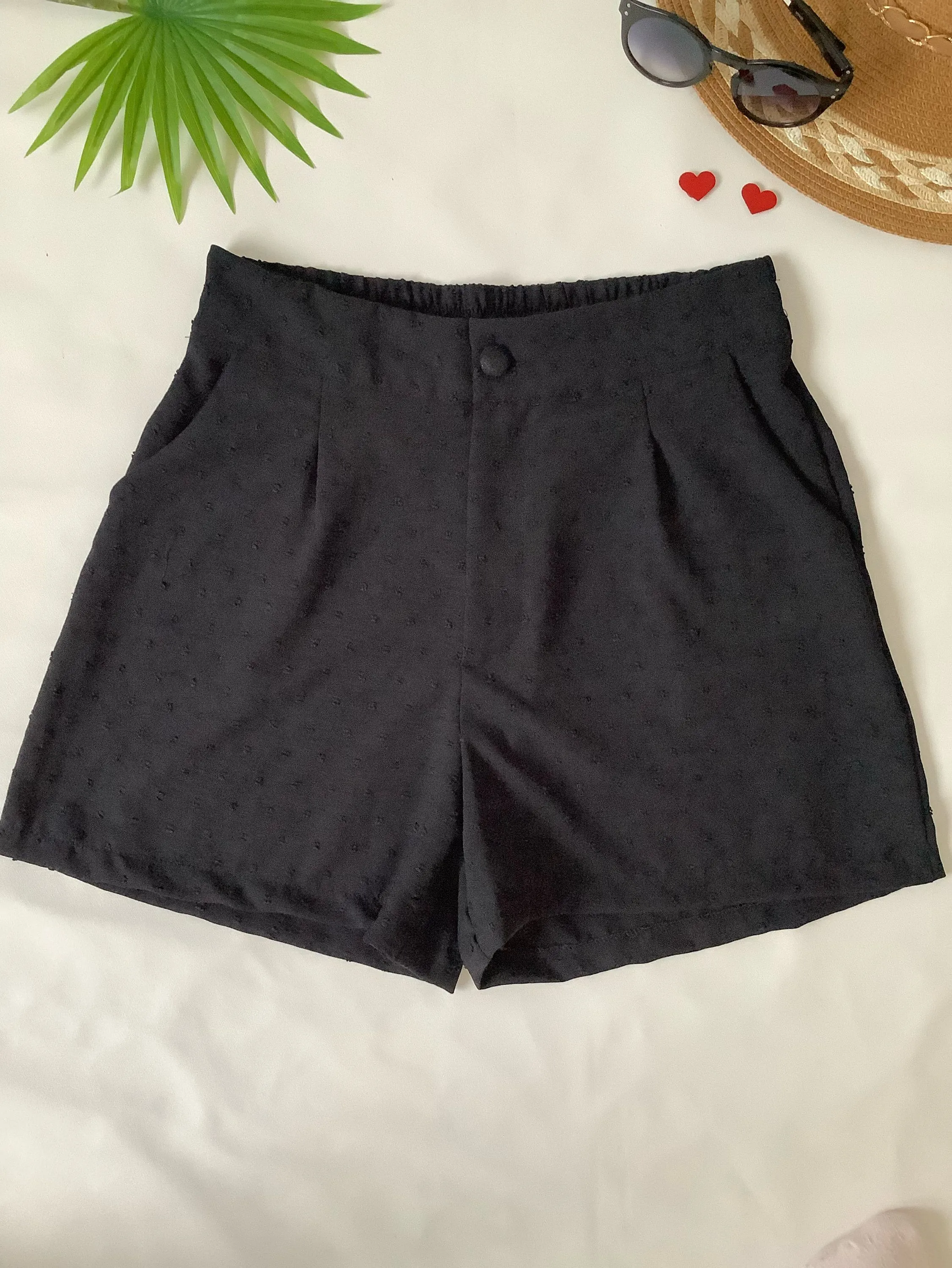 short de duna pipoca basico com bolso com forro e elastico traseiro