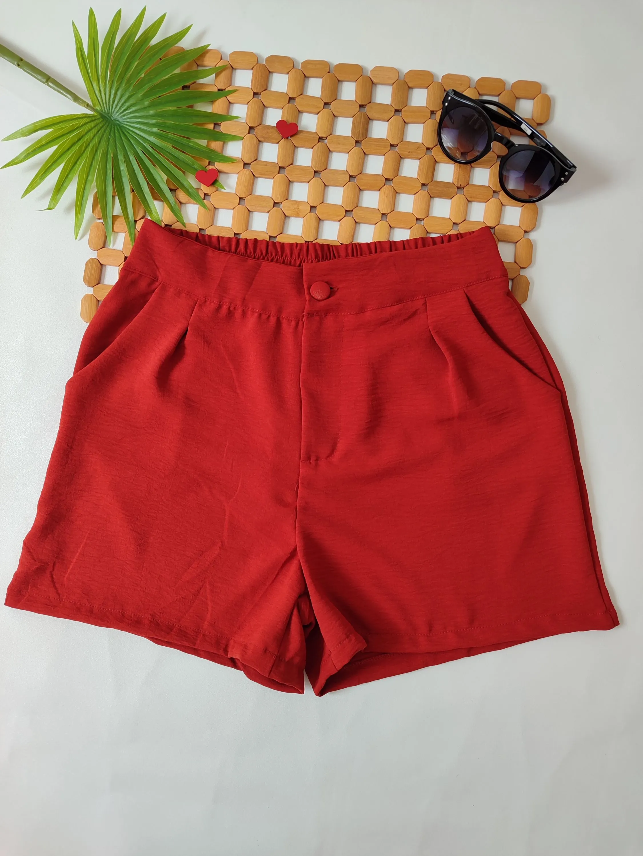 short de duna basico com bolso e elastico traseiro