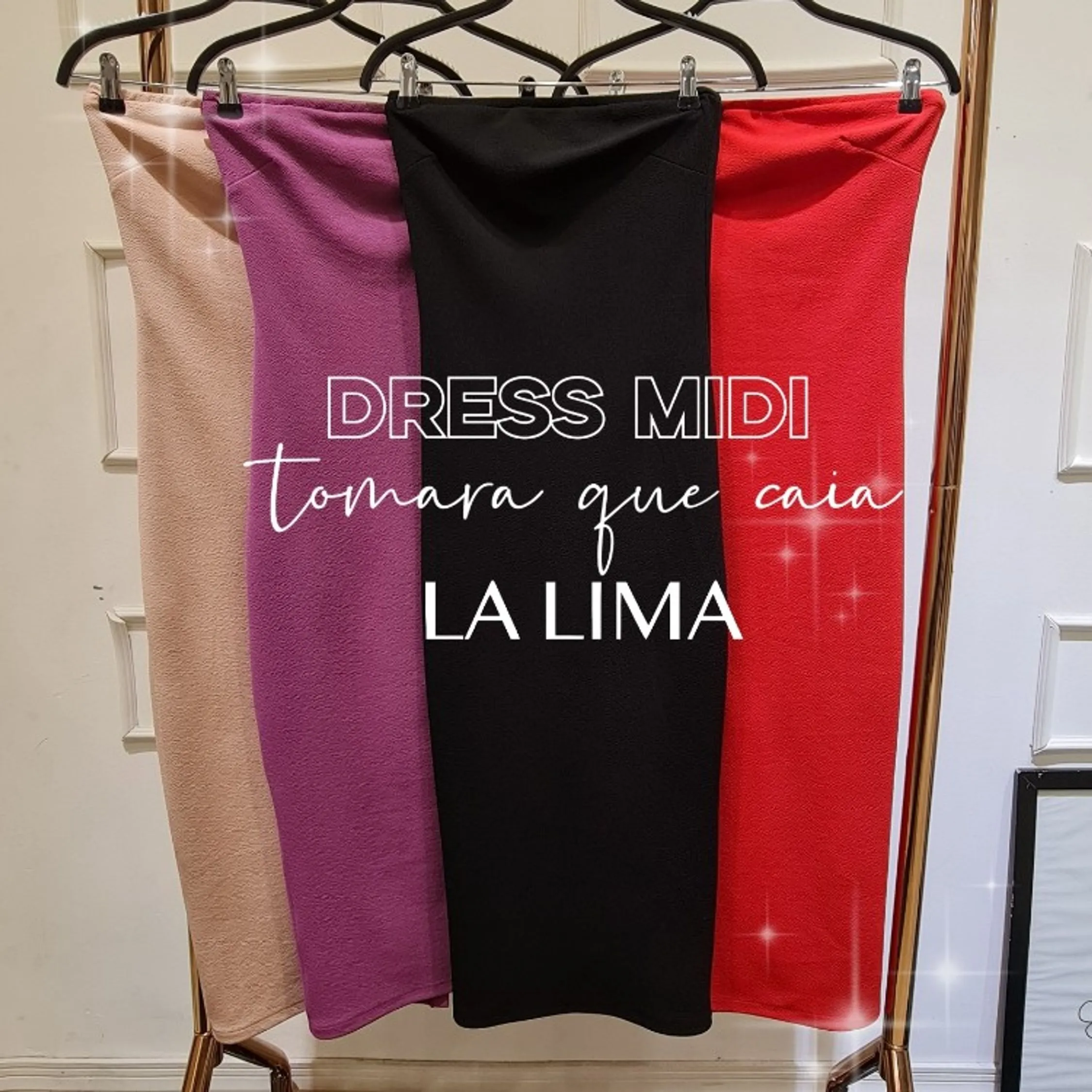 Vestido midi tomara que caia