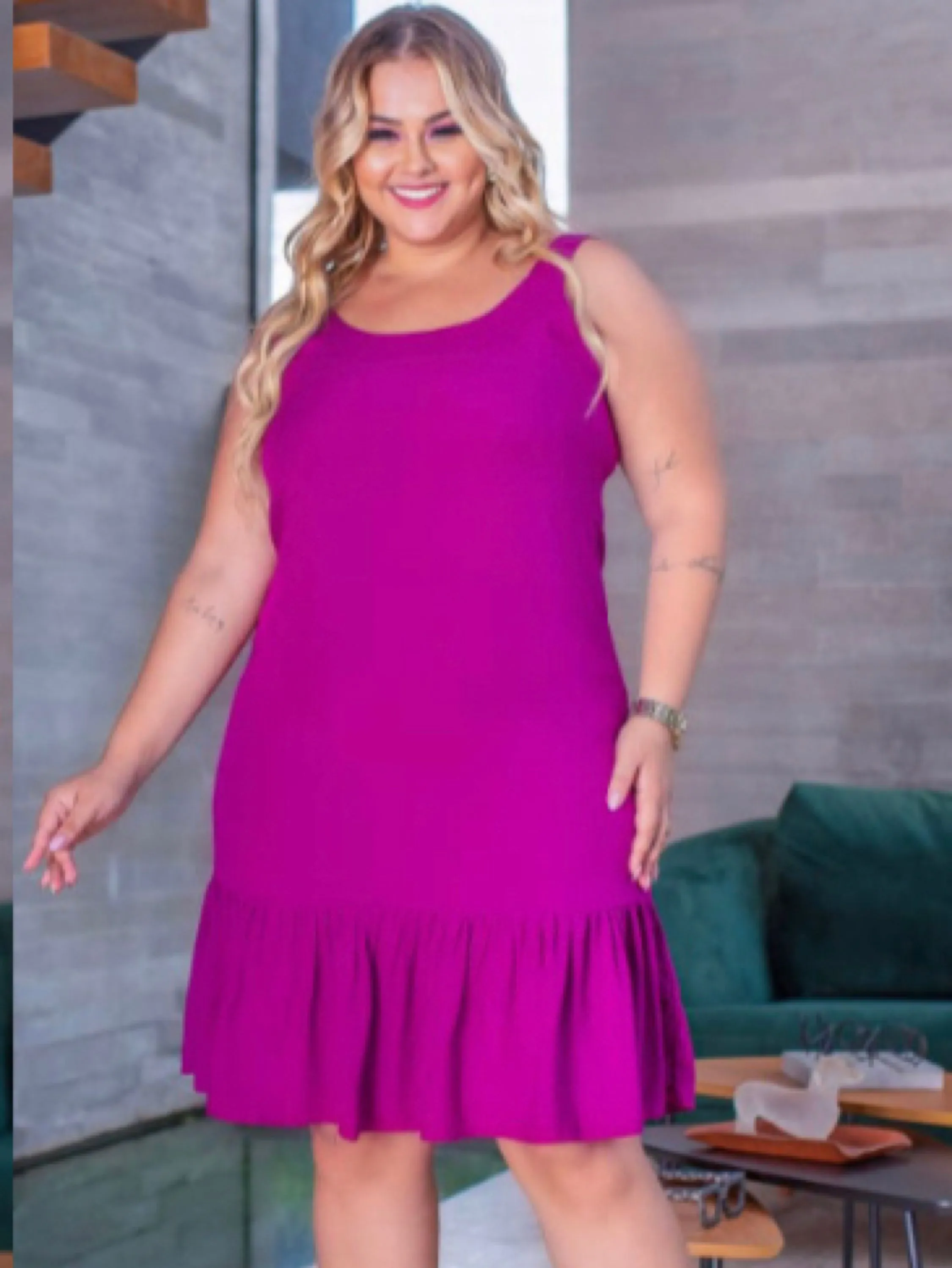 Vestido midi feminino verão plus size