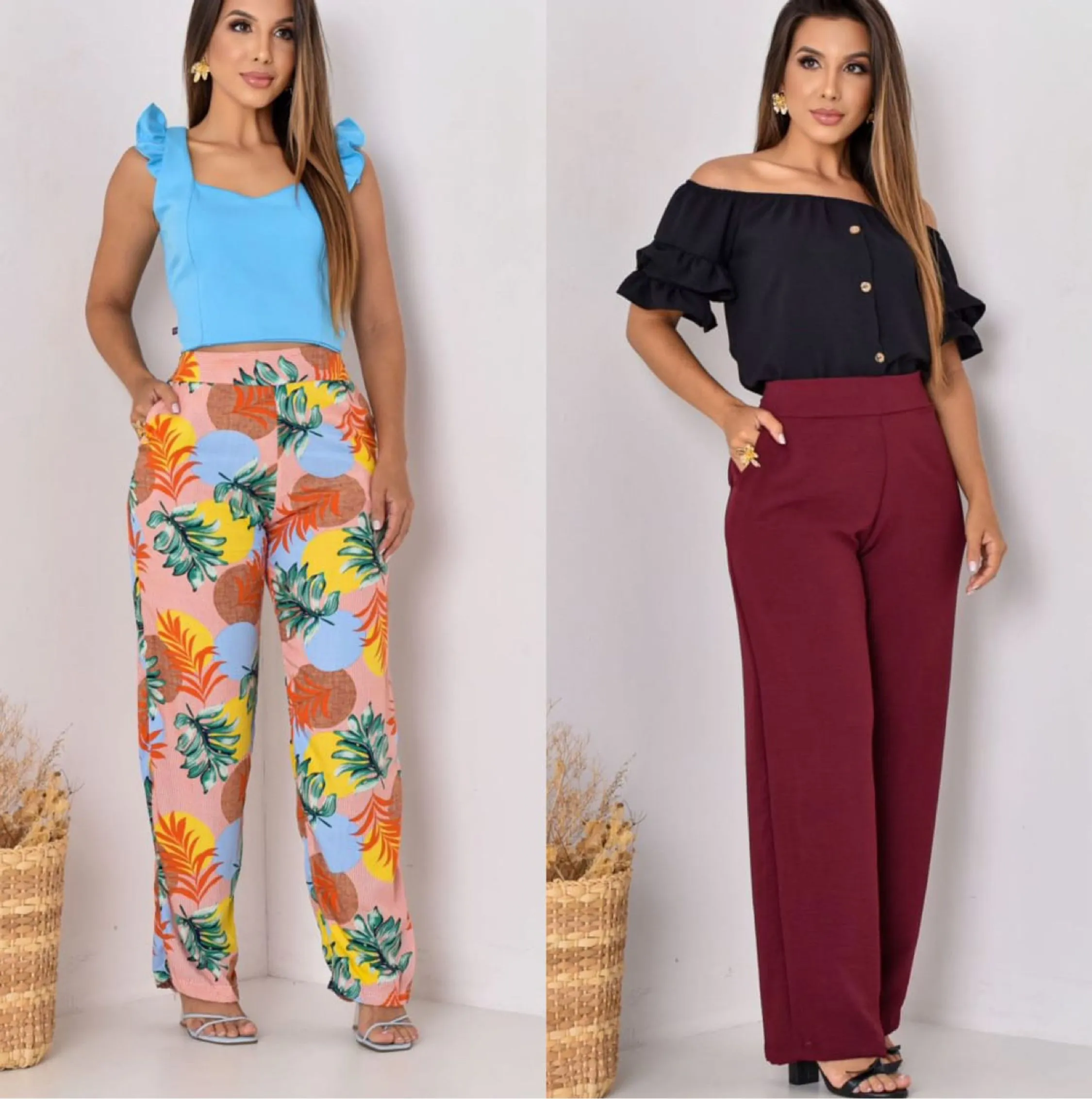 Calça pantalona feminina