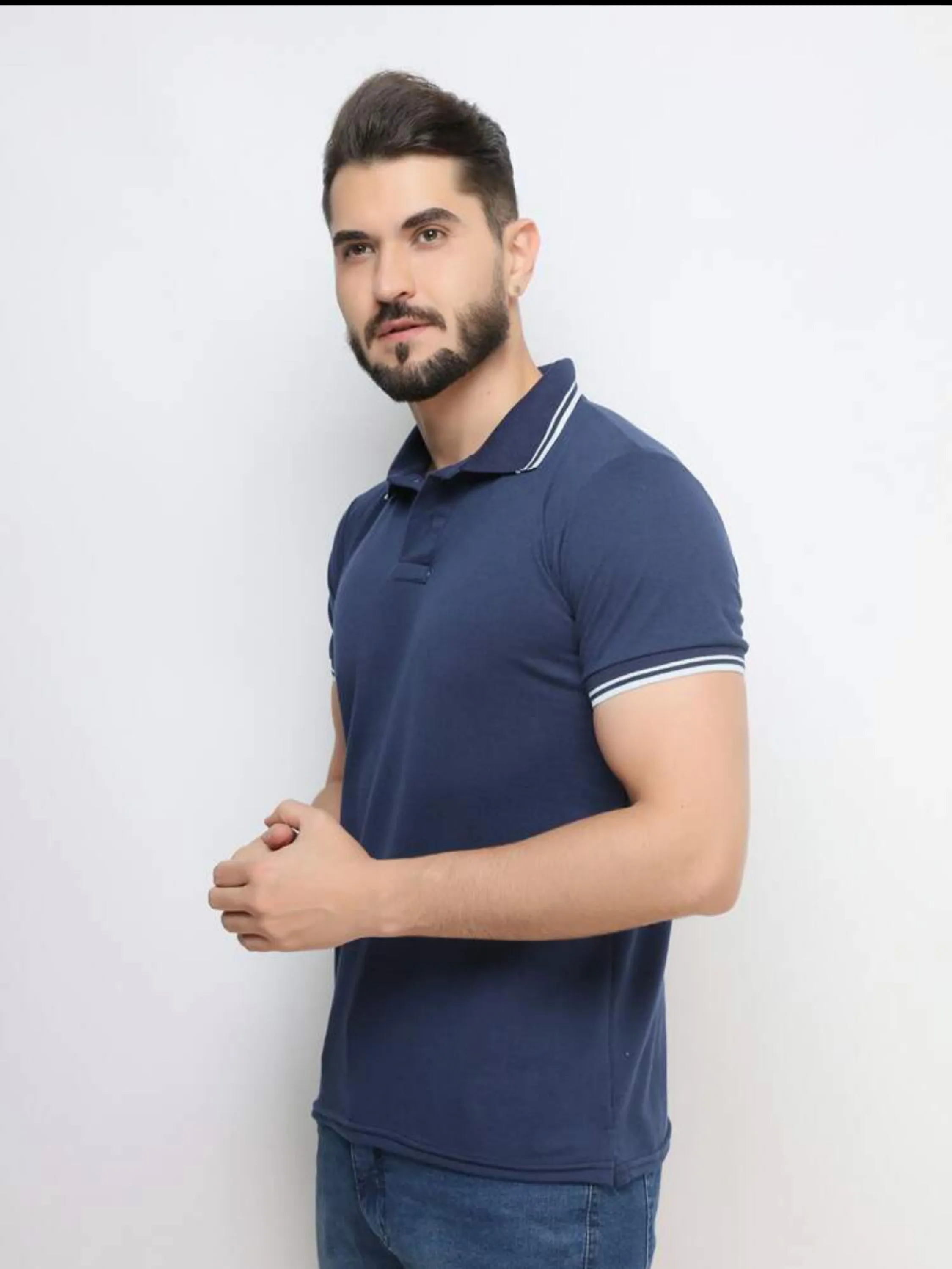 Camiseta polo masculino básica malha pique ht