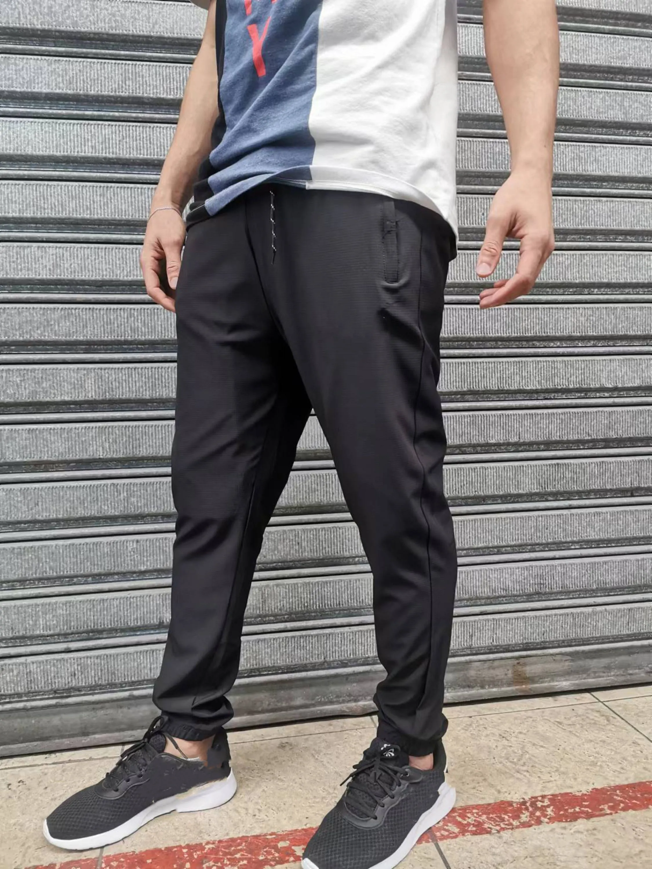 Calça masculino decido tactel fino de verão moda slim