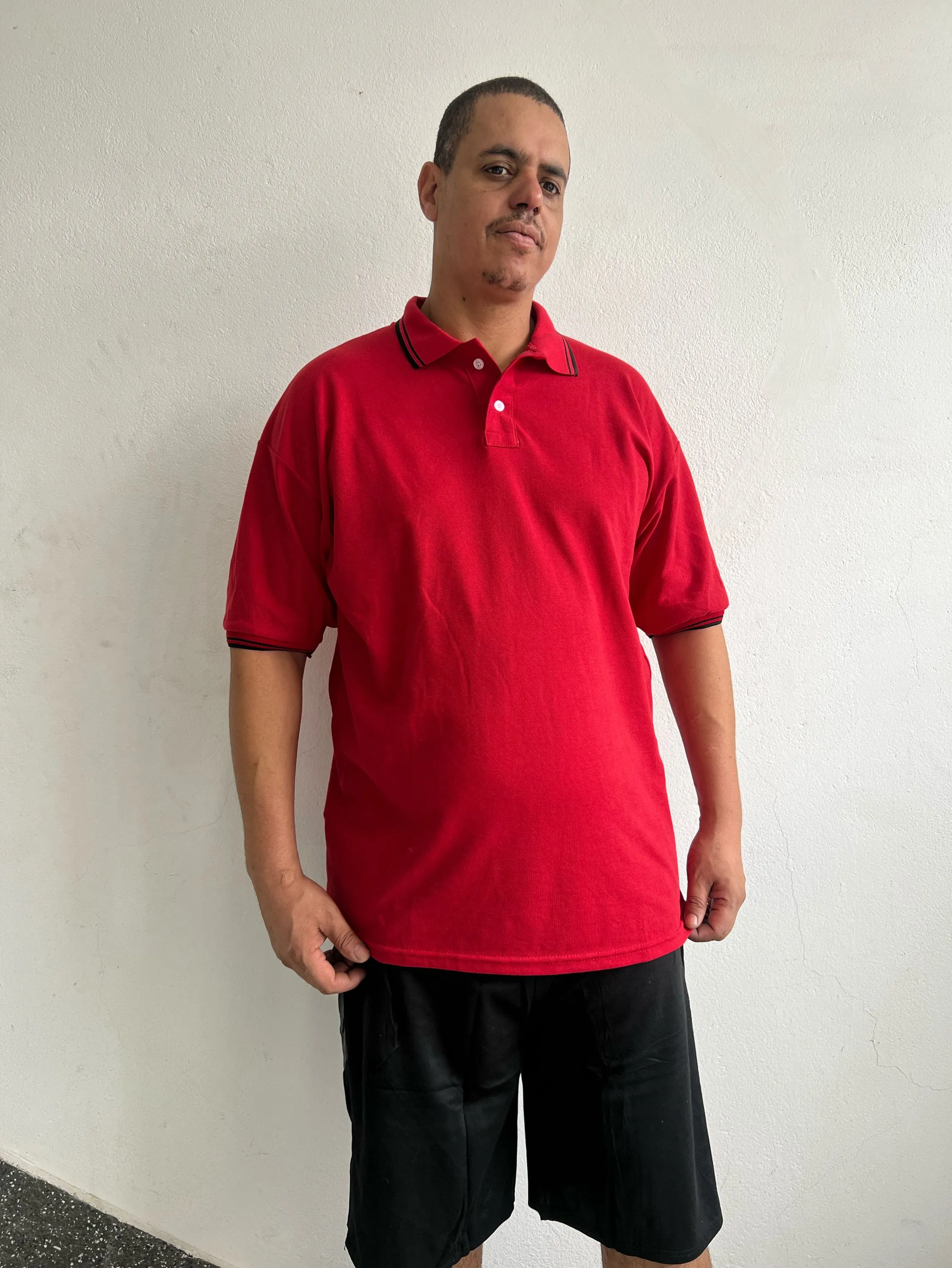 Camiseta polo masculino plus size