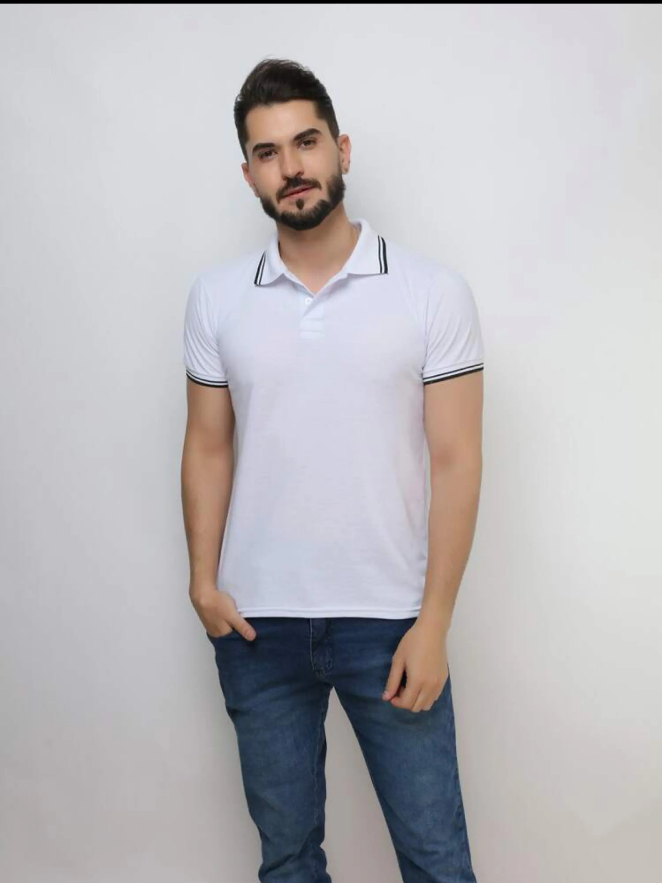 Camiseta polo masculino básica malha pique ht