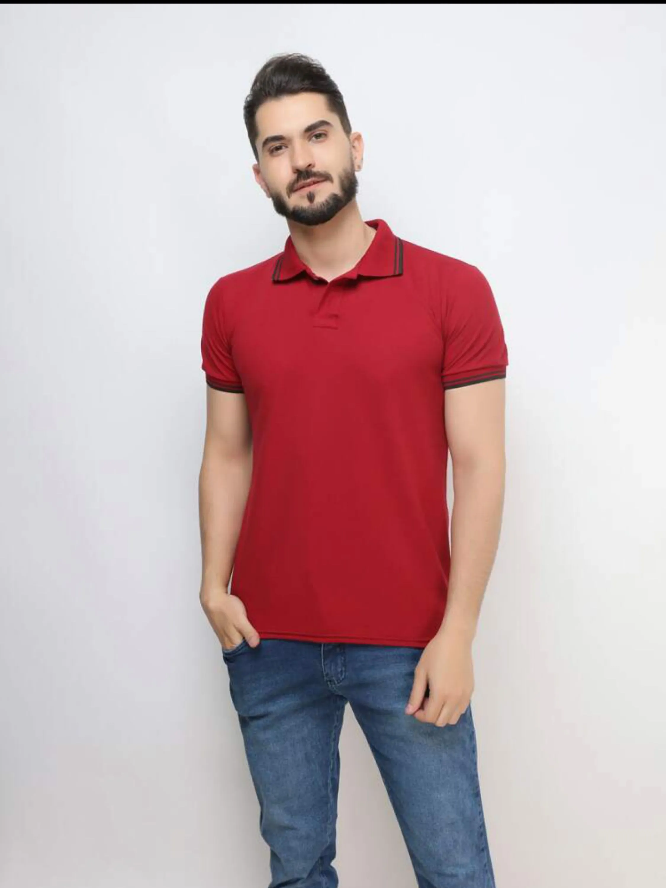 Camiseta polo masculino básica malha pique ht