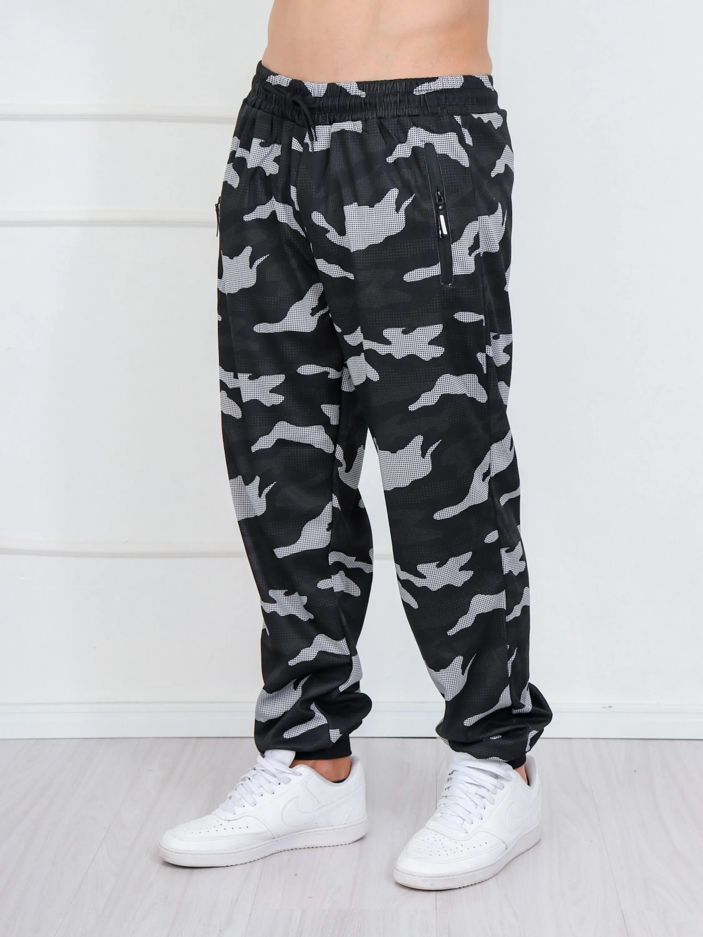 Calça camuflada masculina calça moletom