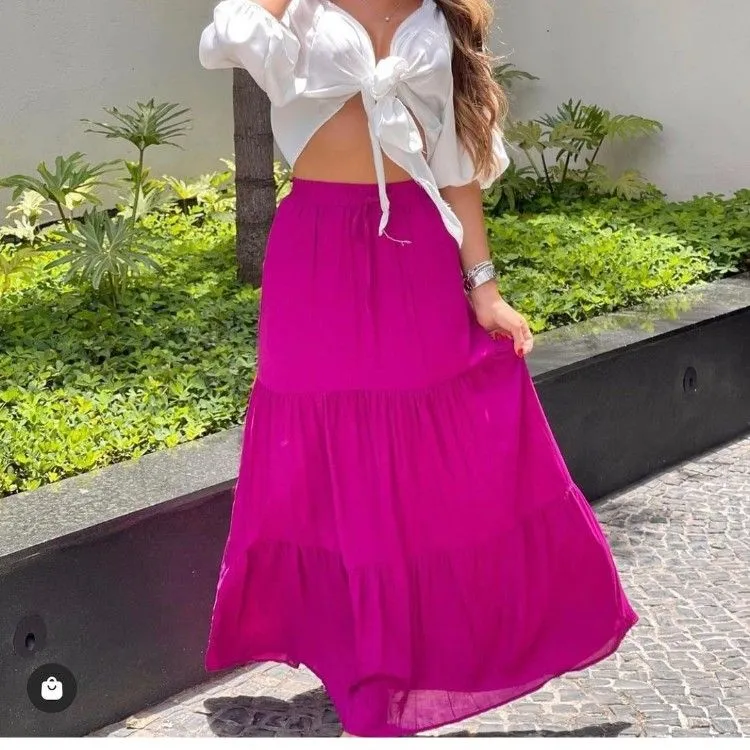 Saia longo viscolinho linda bella