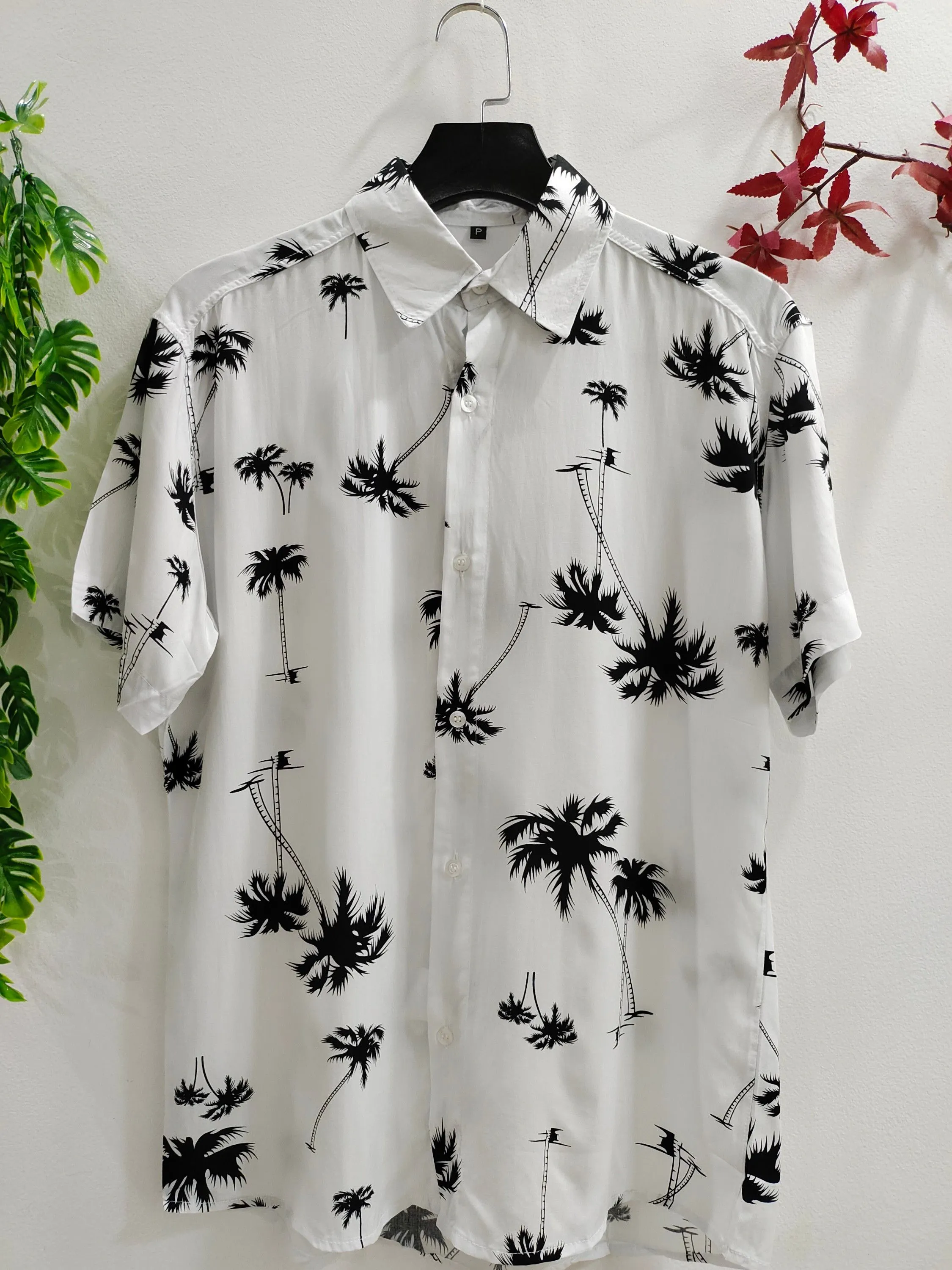 Camisa Floral Havaiana Praia Verão Masculino Manga Curta De Botão Tecido Viscose