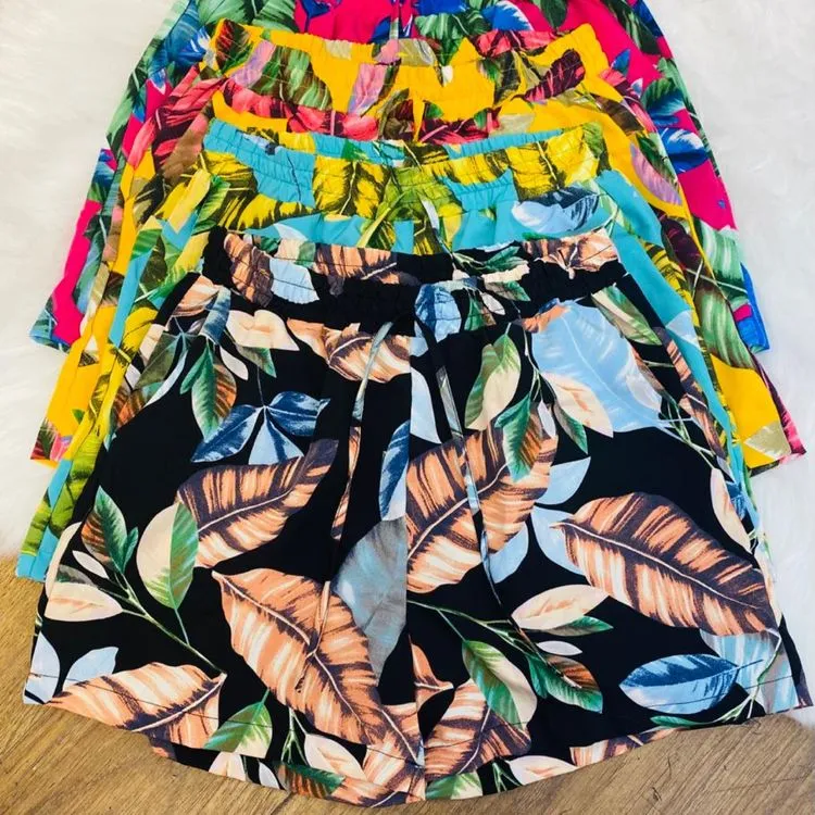 Short e bermudas poliéster estampas moda Verão Lili moda Feminina