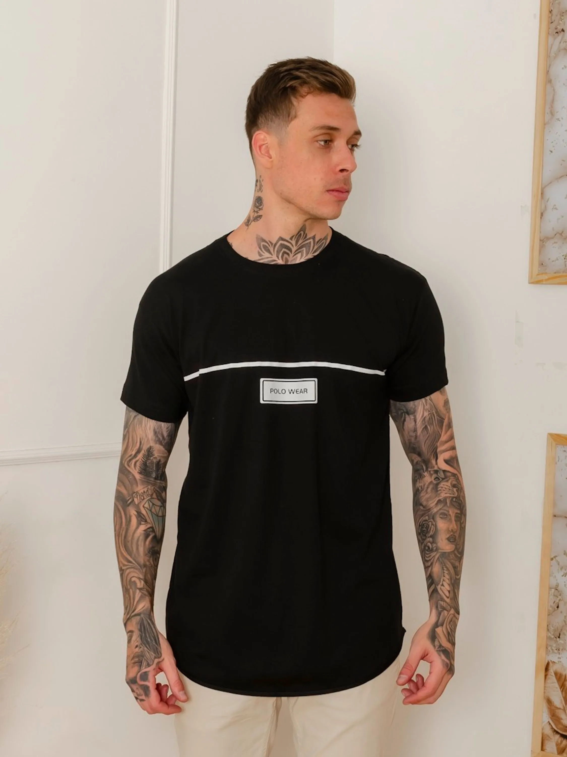 Camiseta algodao long line