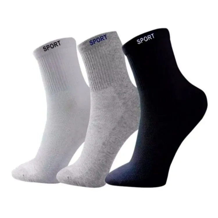 Kit 12 Pares de Meias Masculina Adulto Cano Longo Alto