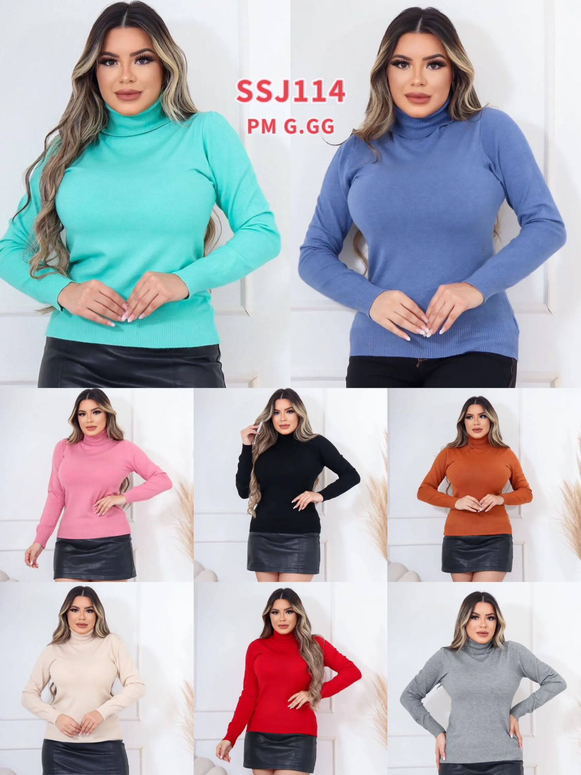 Blusa gola alta de madal